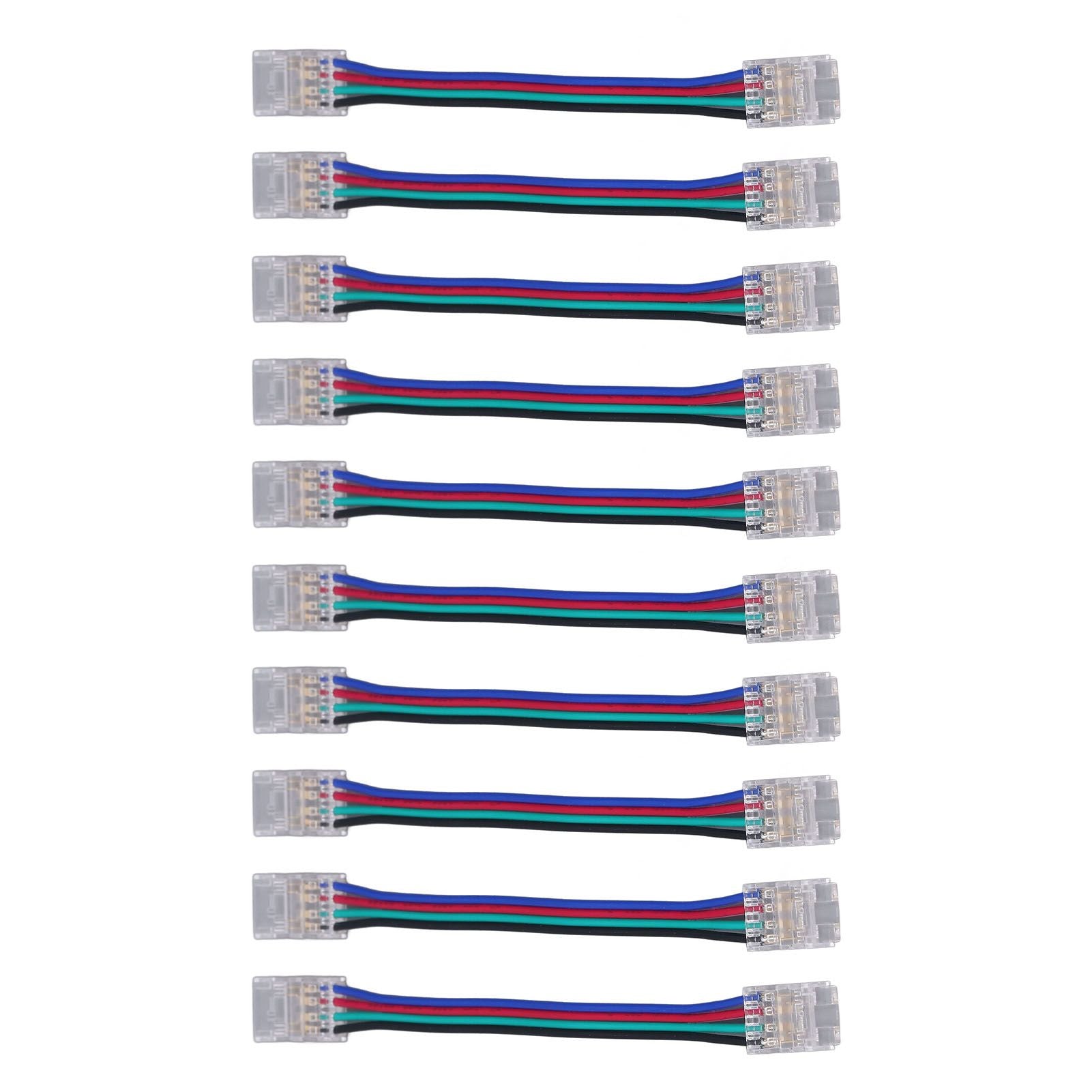 10pcs LED Strip Light Connector Kit 4Pin 10mm Quick Connection Strong Compatibility LED Strip Accessories