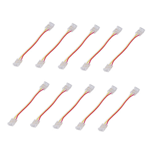 10pcs LED Strip Light Connector Kit 3Pin 10mm Quick Connection Strong Compatibility COB Light Strip Connector for Warehouse