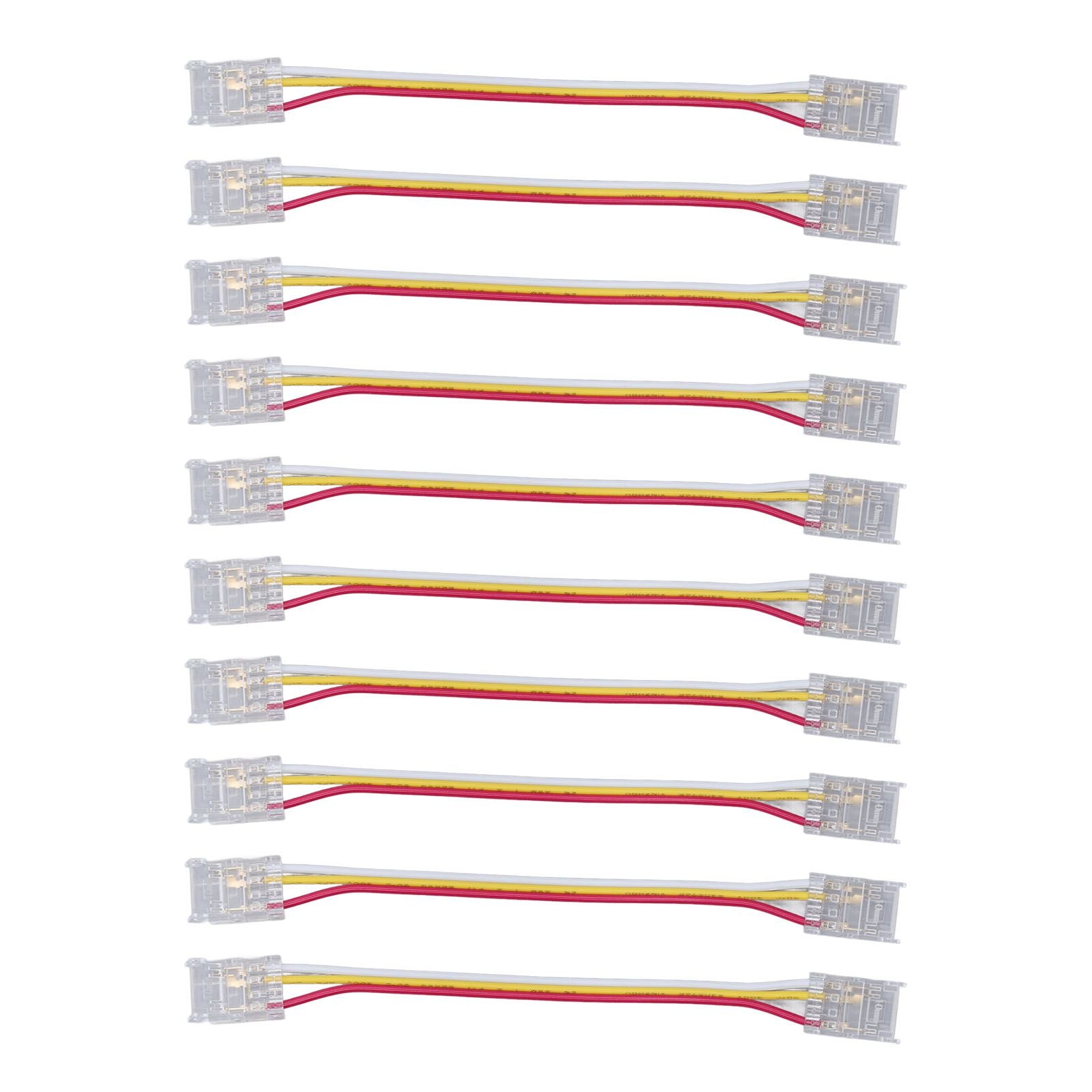 10pcs LED Strip Light Connector Kit 3Pin 10mm Quick Connection Strong Compatibility COB Light Strip Connector for Warehouse