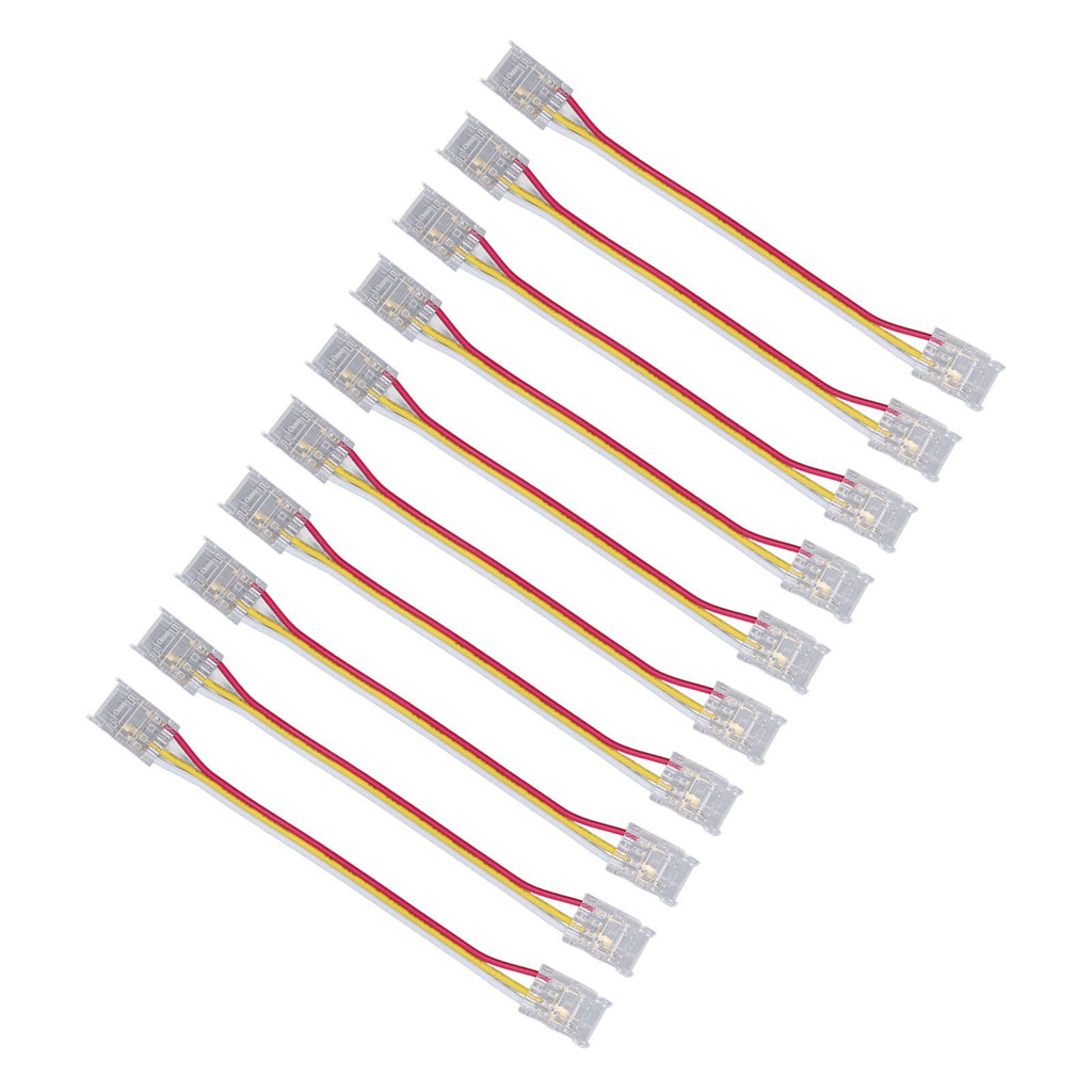 10pcs LED Strip Light Connector Kit 3Pin 10mm Quick Connection Strong Compatibility COB Light Strip Connector for Warehouse