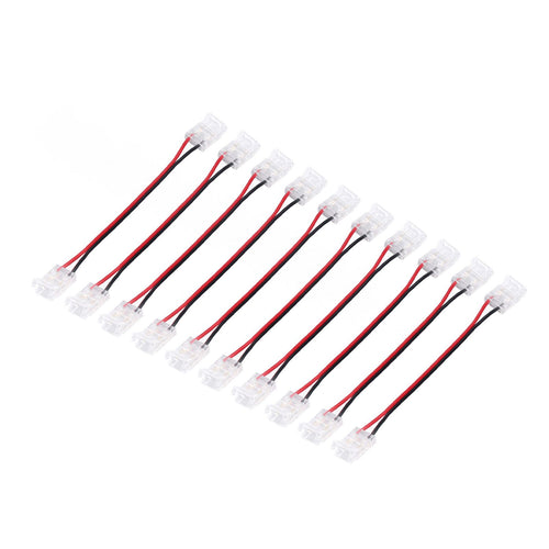 10 Pcs COB Strip Light Connector 2Pin PC Material 10mm Width Double Headed Strip to Strip Extension Connector