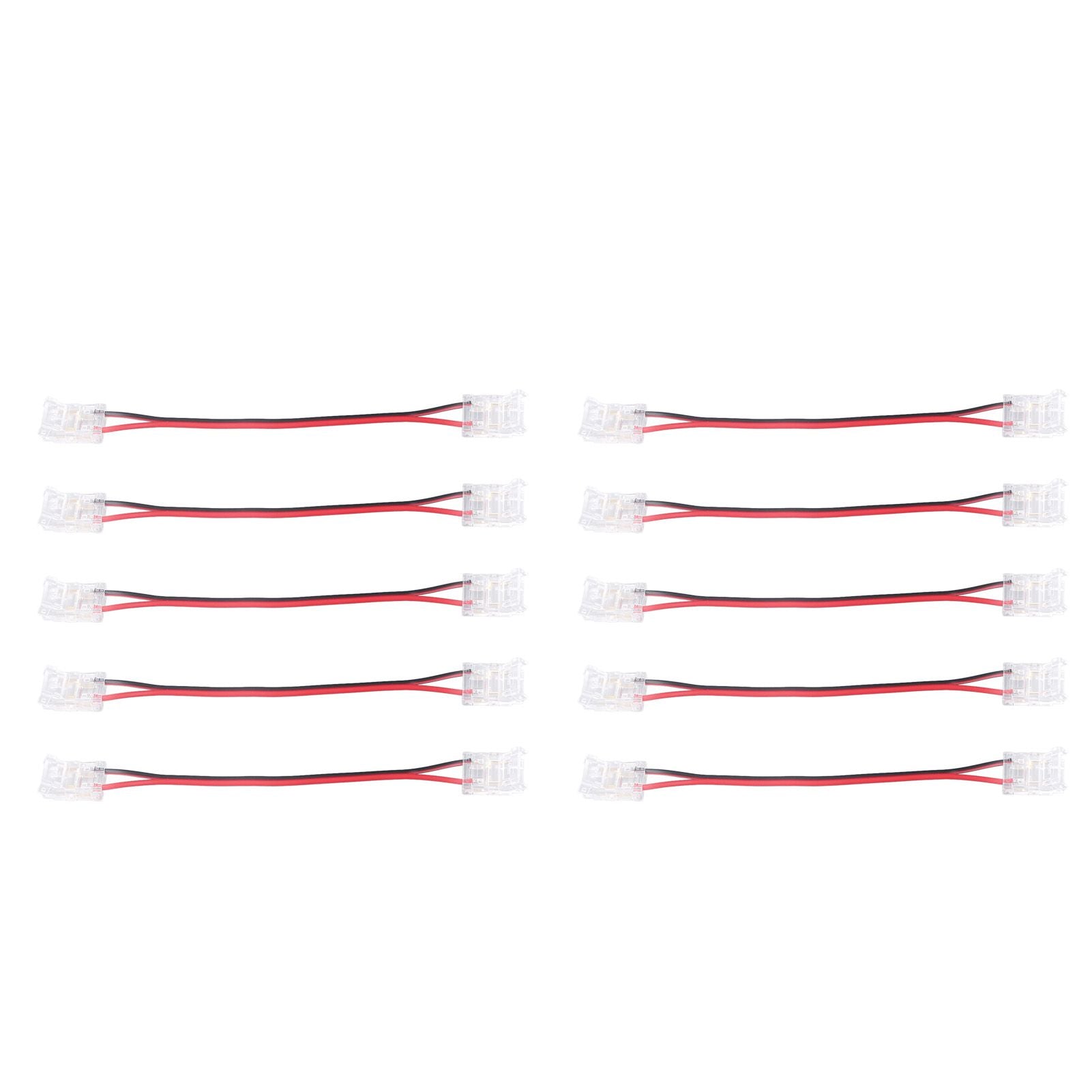 10 Pcs COB Strip Light Connector 2Pin PC Material 10mm Width Double Headed Strip to Strip Extension Connector