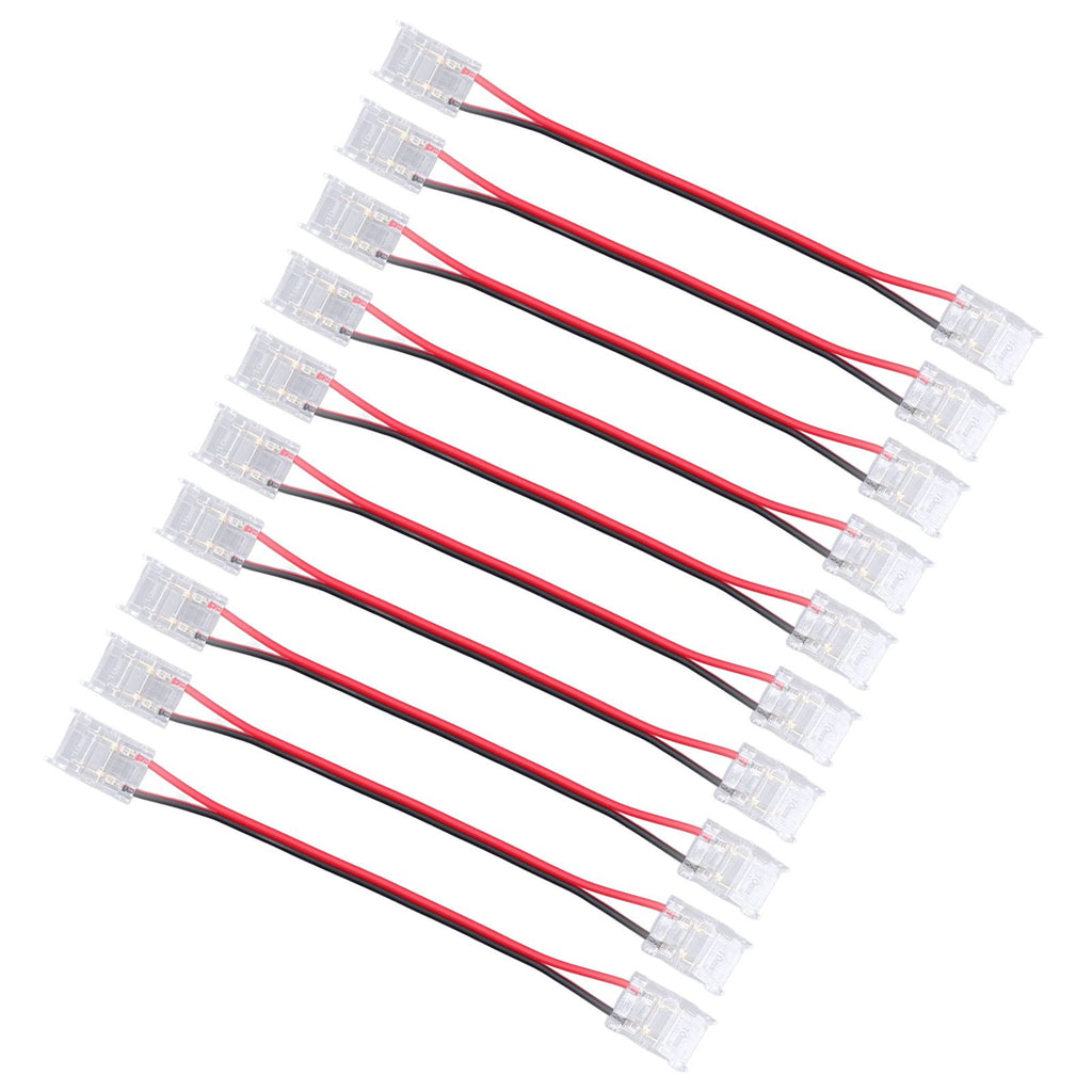 10 Pcs COB Strip Light Connector 2Pin PC Material 10mm Width Double Headed Strip to Strip Extension Connector