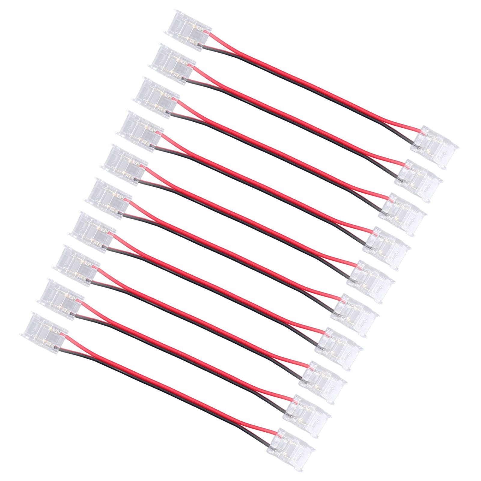 10 Pcs COB Strip Light Connector 2Pin PC Material 10mm Width Double Headed Strip to Strip Extension Connector