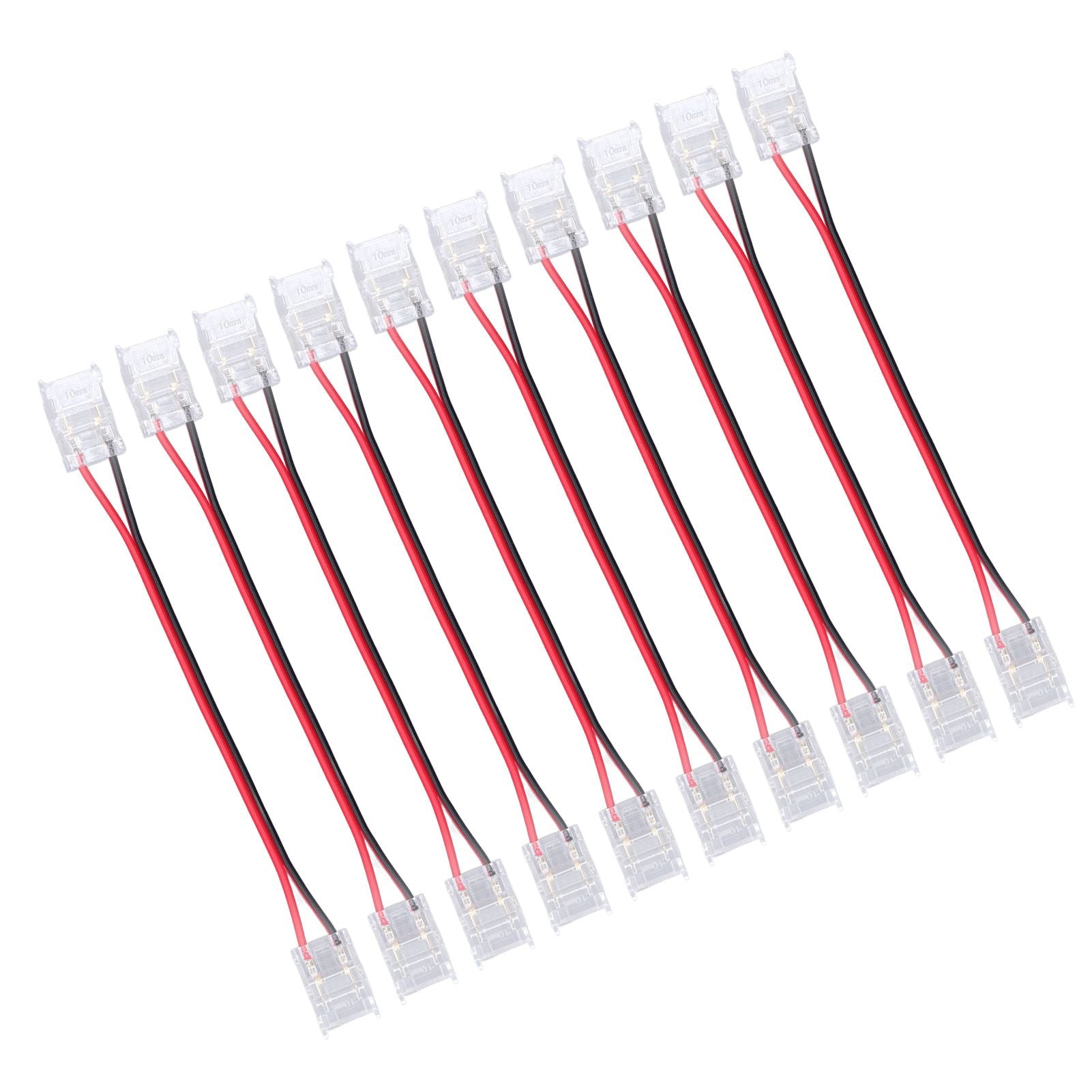 10 Pcs COB Strip Light Connector 2Pin PC Material 10mm Width Double Headed Strip to Strip Extension Connector