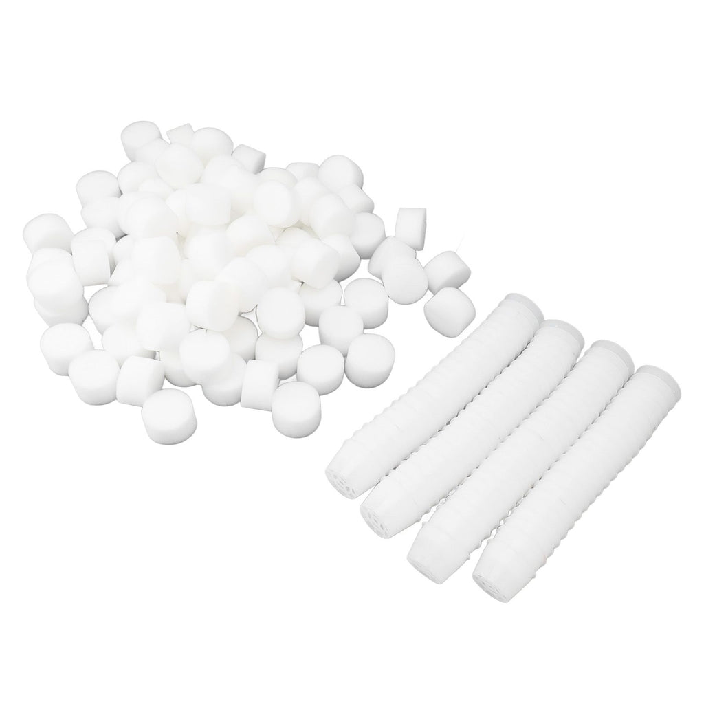 100 Set Hydroponic Grow Baskets Sponges Circular Planting Baskets Plant Growth Sponges White