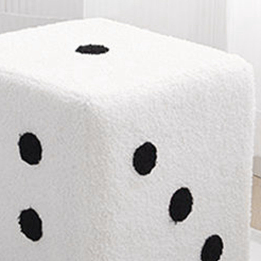 Foot Stool Soft Comfortable Simple Warm Sturdy Base Cube Stool for Home Living Room Bedroom White 29x29x25cm