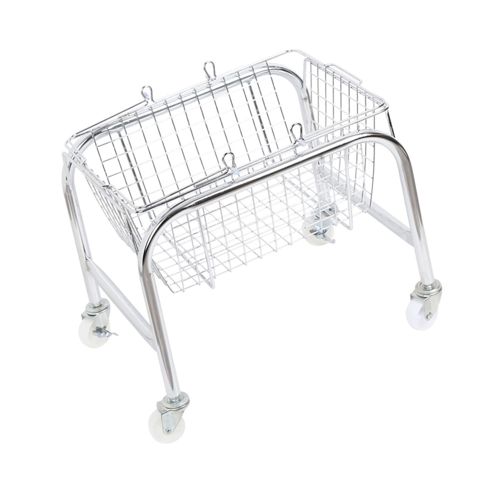 Storage Basket Convenient High Load Bearing Capacity for Bedroom Kitchen Dormitory Supplies Plastic Rolling Wheel + Storage Basket