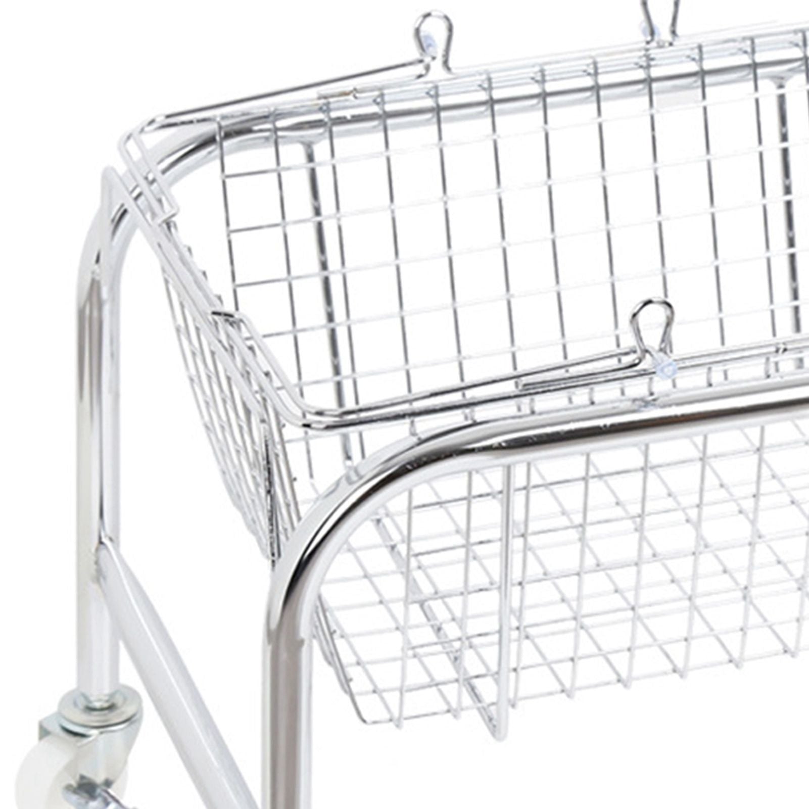 Storage Basket Convenient High Load Bearing Capacity for Bedroom Kitchen Dormitory Supplies Plastic Rolling Wheel + Storage Basket