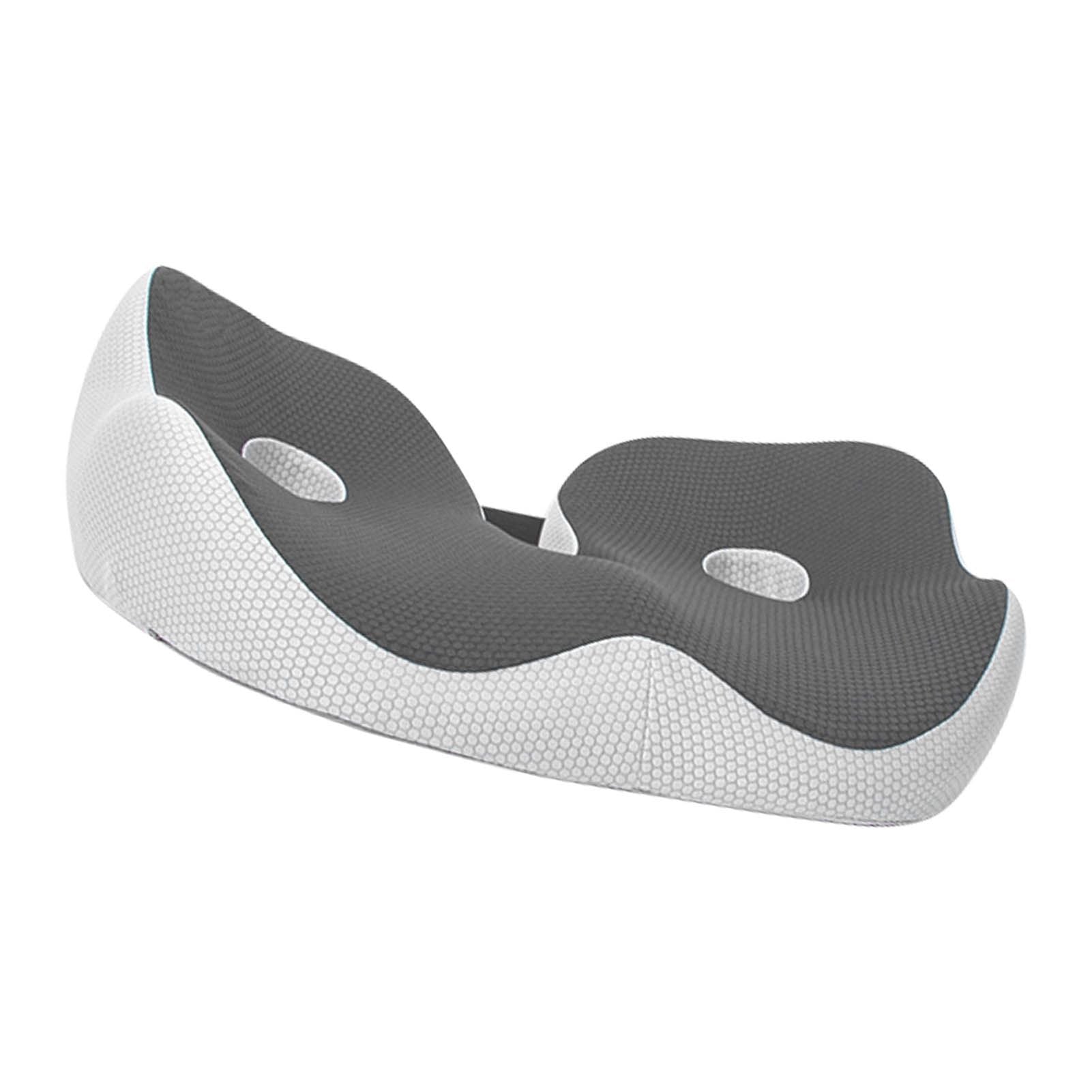 Seating Cushion Soft Comfortable Breathable Buckle Curved Chair Cushion for Office Working Dark Gray 48x39x14cm/18.9x15.4x5.5in(Approx.)