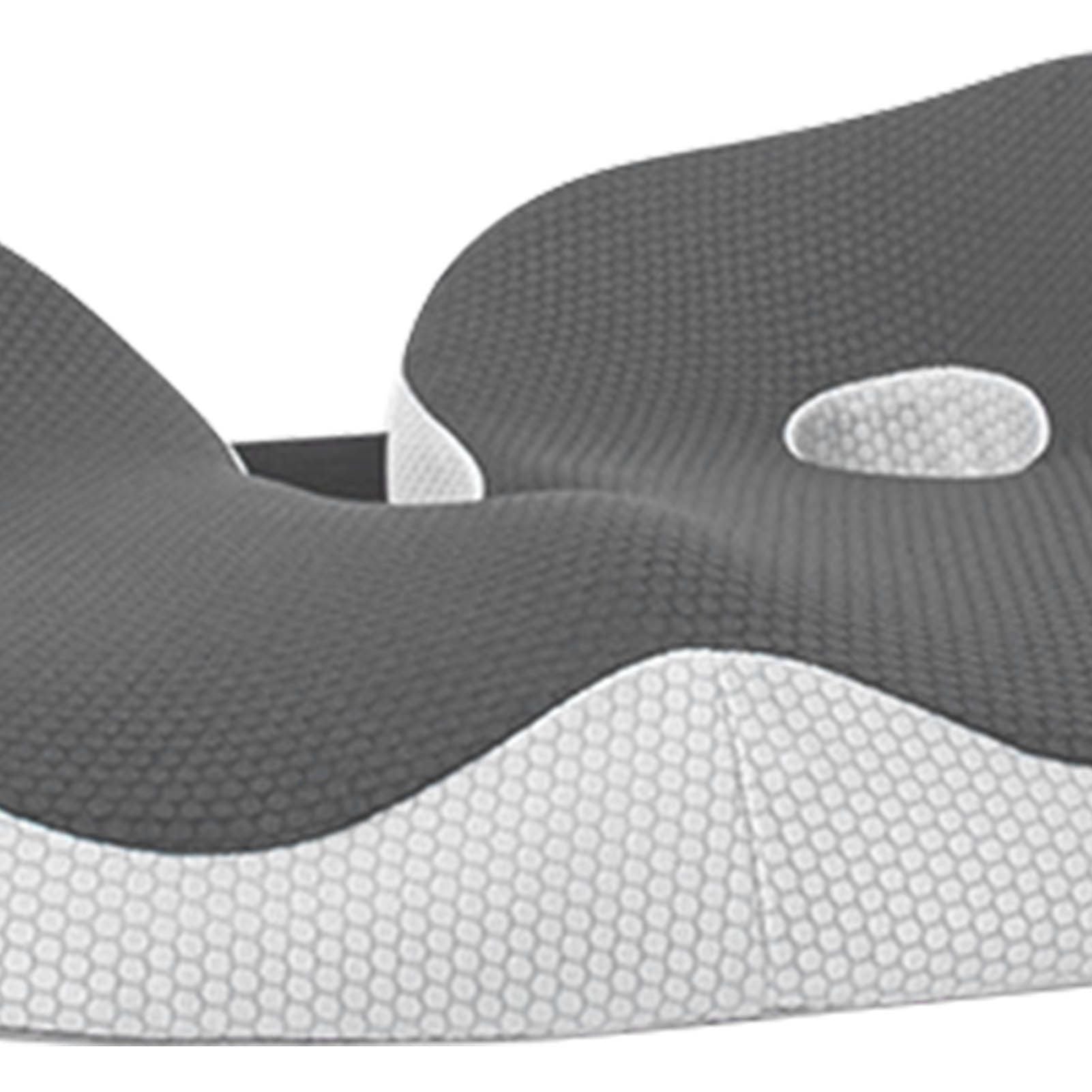Seating Cushion Soft Comfortable Breathable Buckle Curved Chair Cushion for Office Working Dark Gray 48x39x14cm/18.9x15.4x5.5in(Approx.)