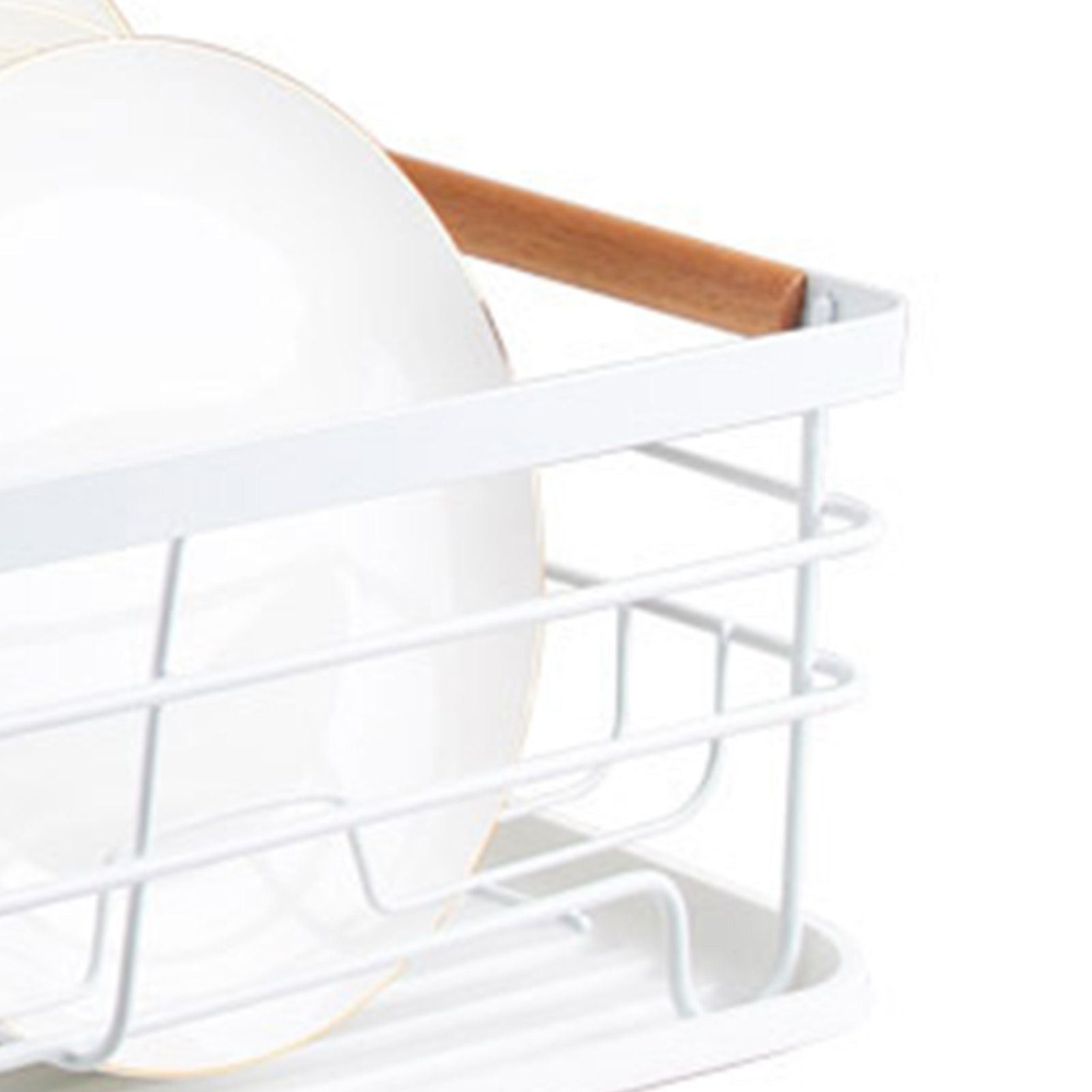 Dish Drainer Kitchen Monolayer Waterproof Cutlery Shelf Tabletop Utensil Storage Shelf White