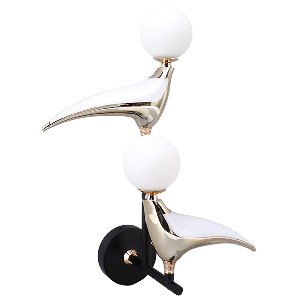 Modern Bird Wall Lamp Double Head Rotatable LED Wall Mounted Light for Living Room Bedroom Bedside 110‑240V
