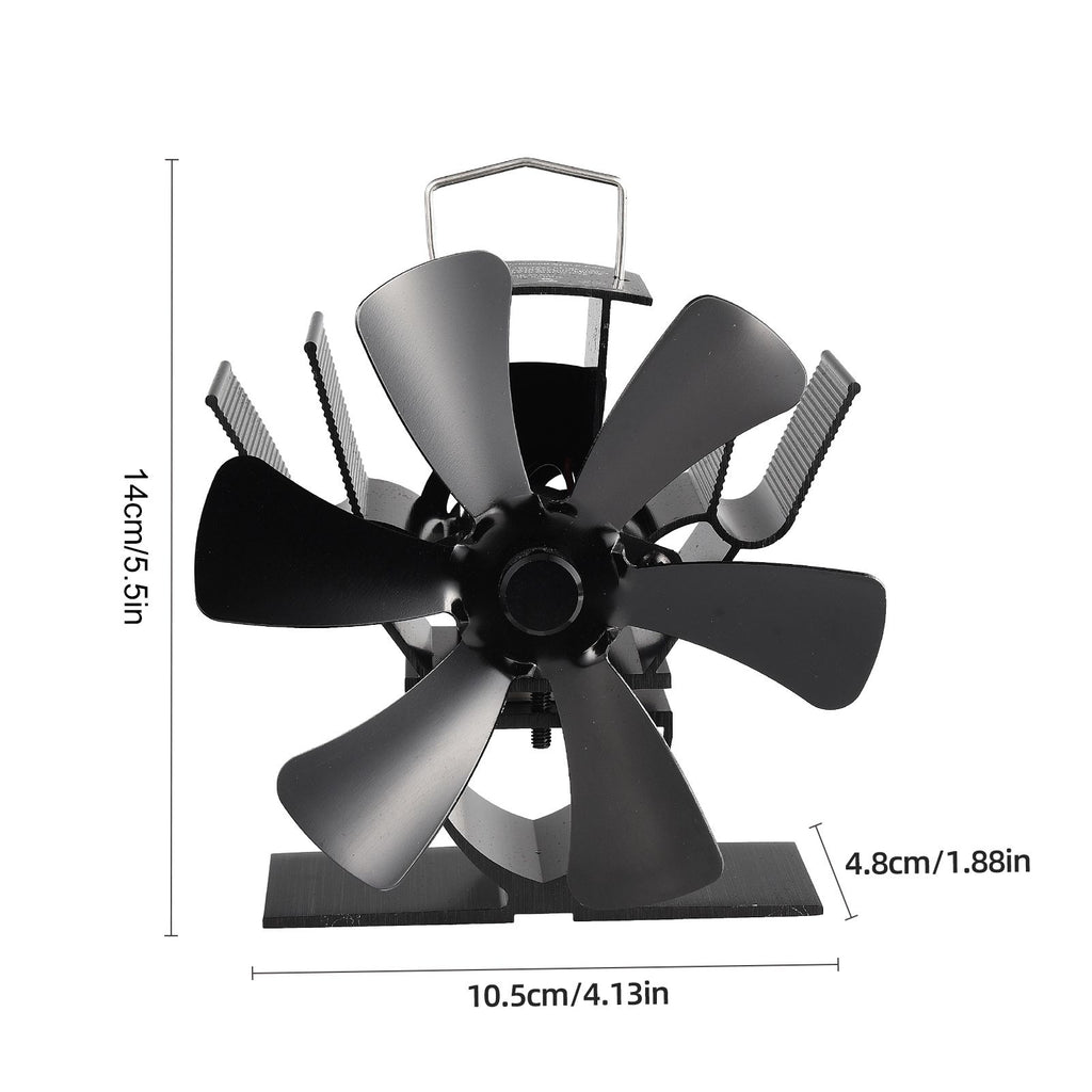 Stove Fan 6 Blade Mini Fireplace Fan Heat Powered Wood Stove Fan