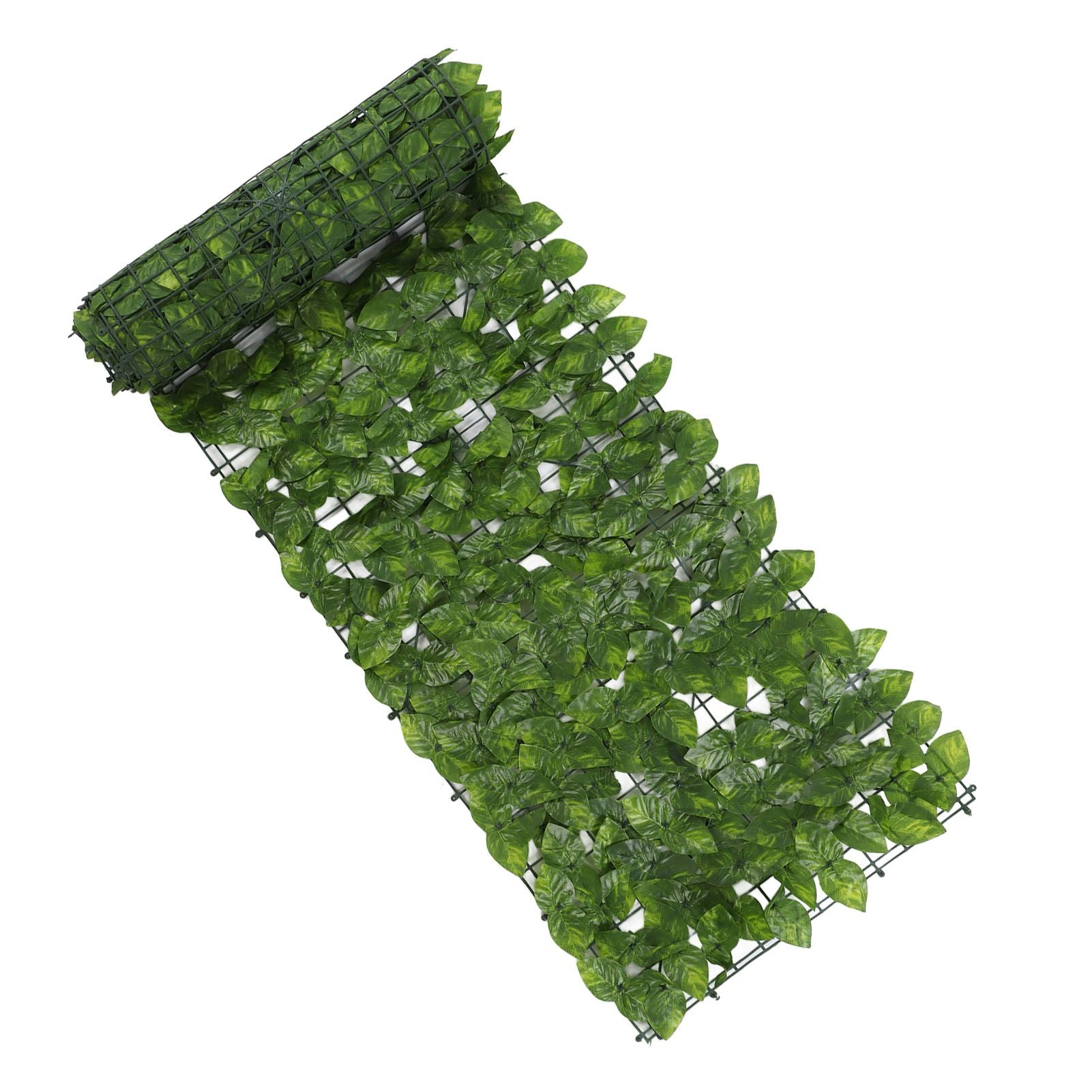 Faux Leaf Hedge Simulation Prevent Leaves Falling Off Decorative Artificial Fence Screen for Balcony Courtyard Color Printed Apple 0.5x3 Meters