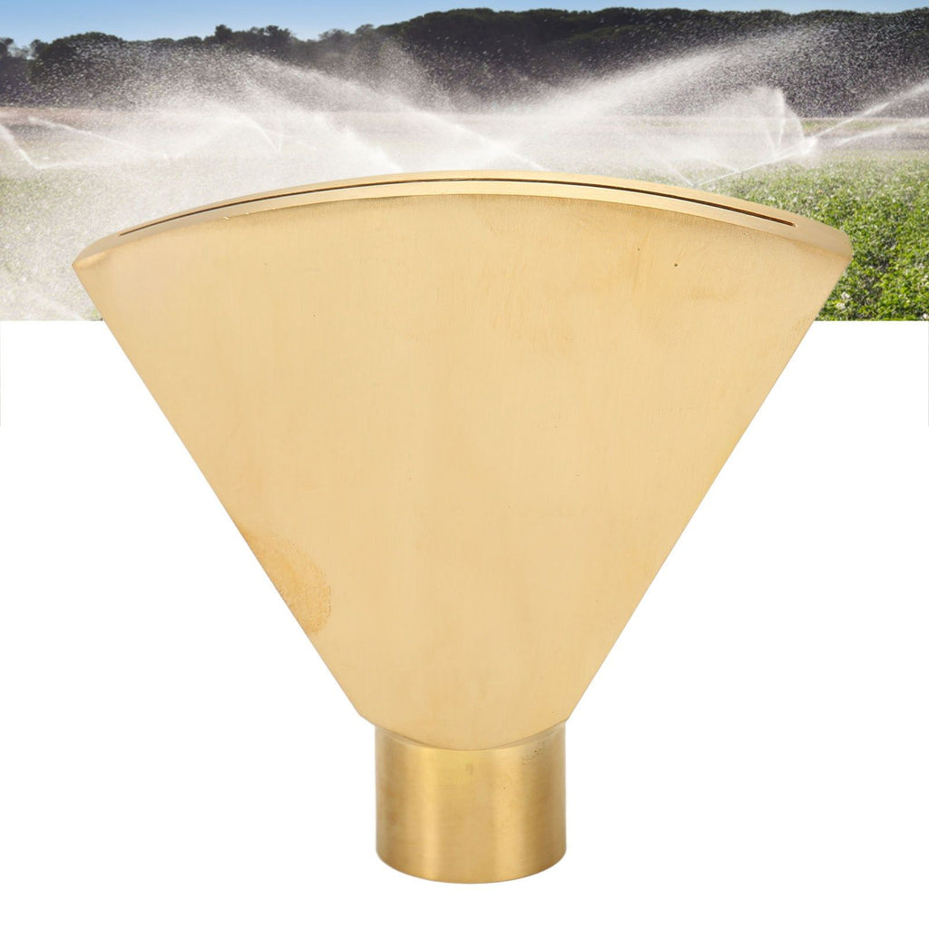 Fan Shaped Fountain Nozzle G1 Inch Brass Flat Head Spray Nozzle Fountain Sprinkler Head for Garden Pool Pond Landscaping