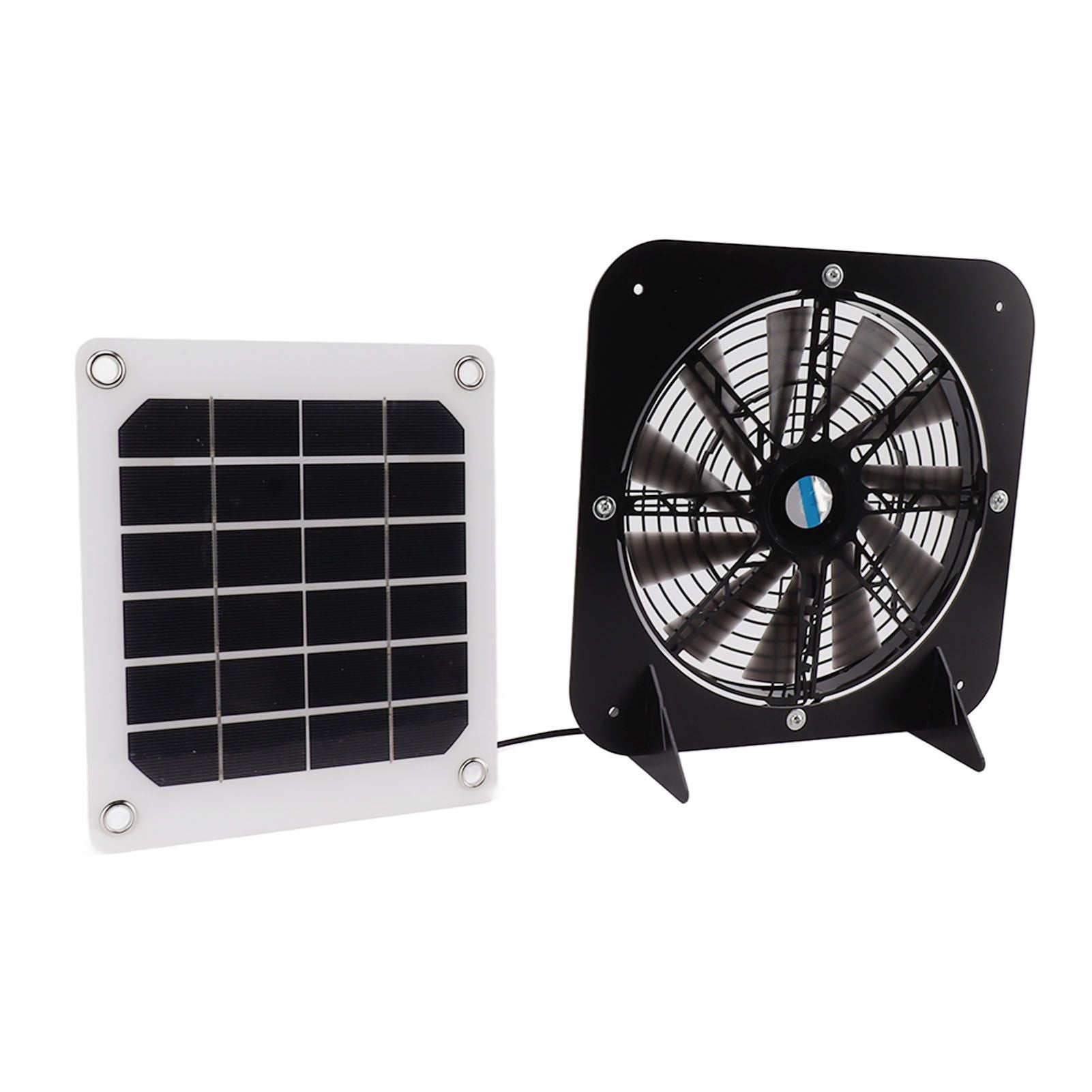 Solar Exhaust Fan 100W Solar Panel with 13.5inch Fan Waterproof Solar Panel Cooling Fan Ventilation Fan for Pet House