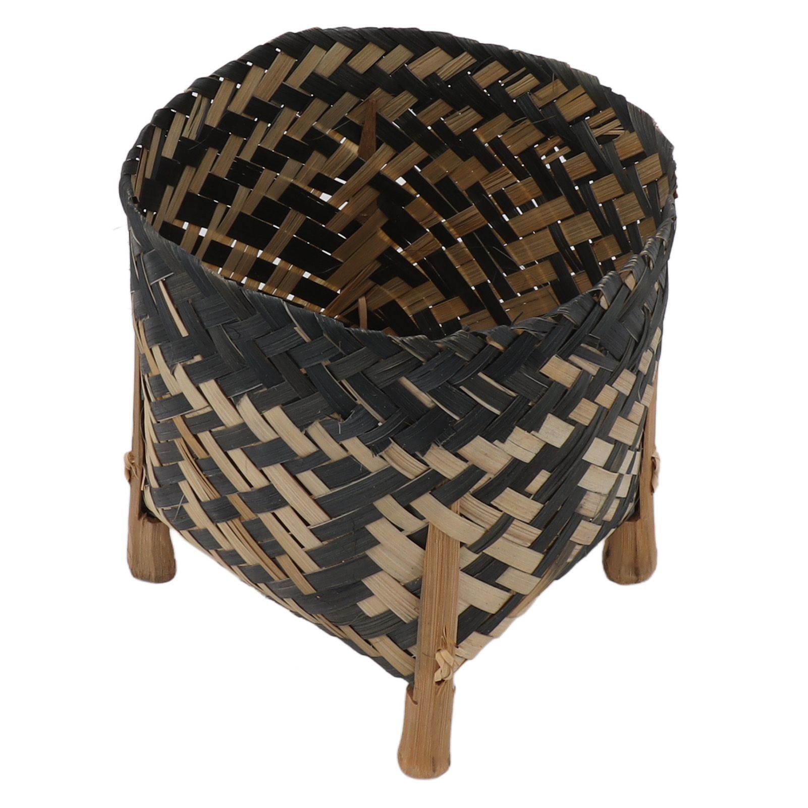 Plant Basket Northern Europe Style Bamboo Weaving Plant Pot Handwoven Indoor Outdoor Storage Organizer Plant Holder