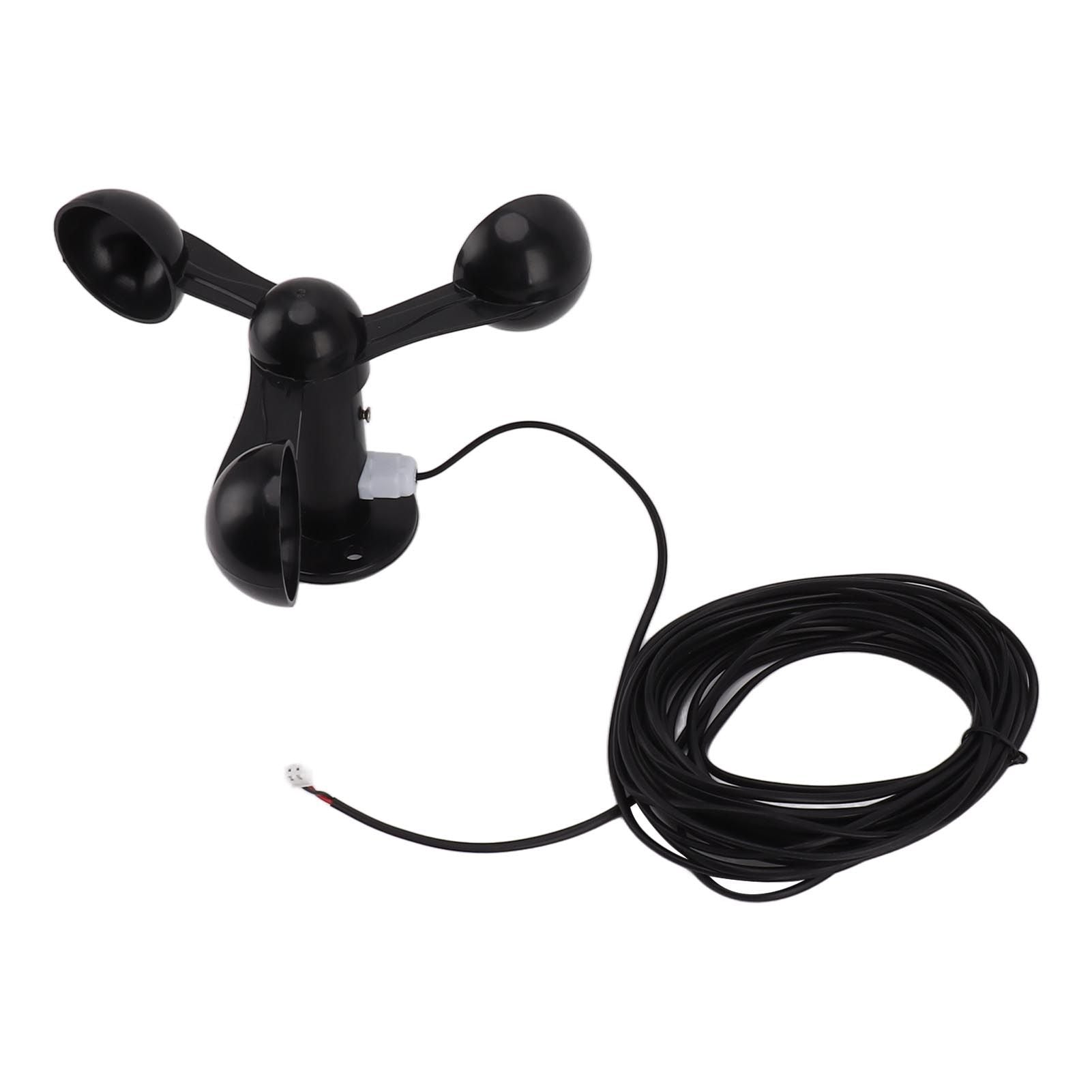 Anemometer Sensor Wind Speeds Cup with 8M Waterproof Cable 4cm Mounting Hole Anti Interference 3 Cups Wind Speed Detector for Outdoor 0‑3.8v