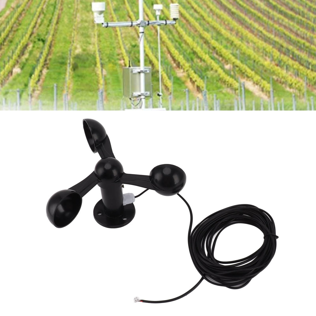 Anemometer Sensor Wind Speeds Cup with 8M Waterproof Cable 4cm Mounting Hole Anti Interference 3 Cups Wind Speed Detector for Outdoor 0‑3.8v