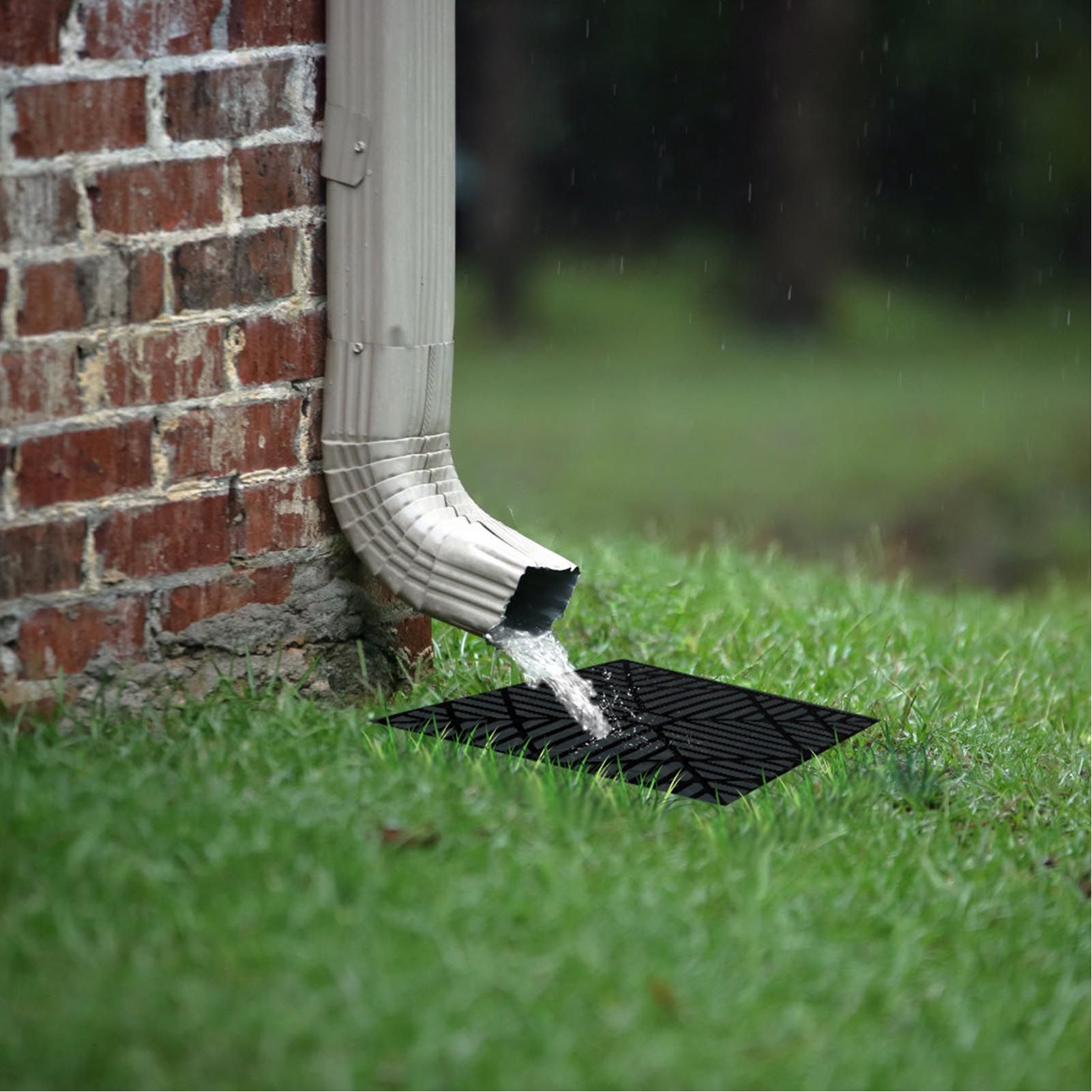 Black Gutter Downspout Extensions Catch Basin Low Profile Downspout Extender Catch Basin Downspout Extension