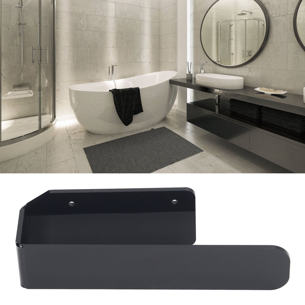 Hand Towel Holder Acrylic Modern Self Adhesive Wall Mounted Towel Bar Hanger for Bathroom Kitchen Lavatory Black