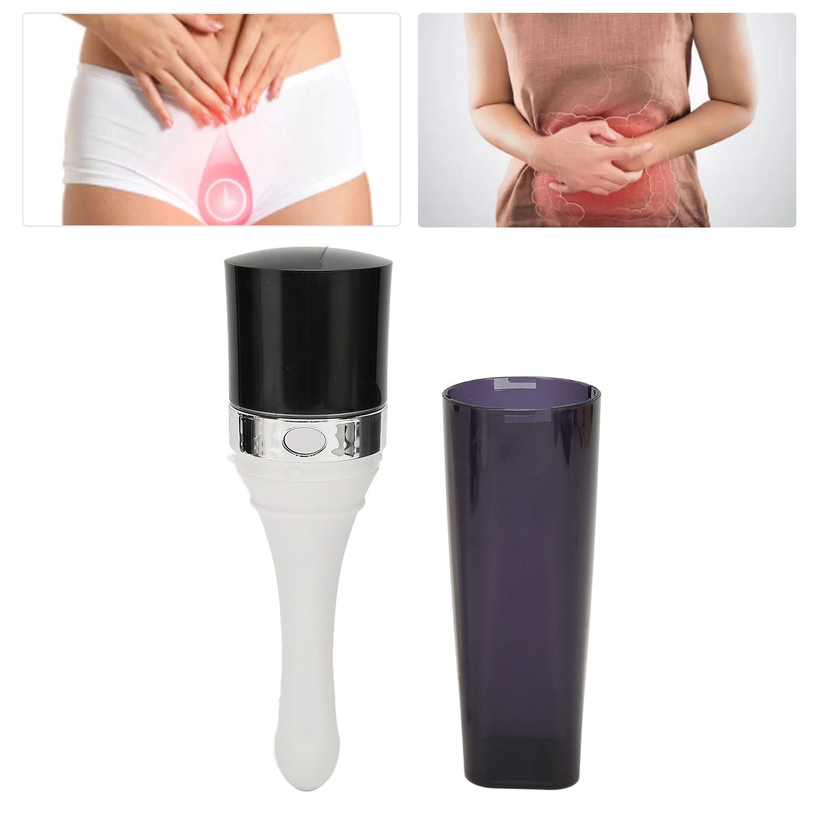 Automatic Electric Enema Bulb Silicone ABS USB Rechargeable Leakage Proof Portable Anal Douche Bulb Kit for Men Women Colon Cleansing Purple