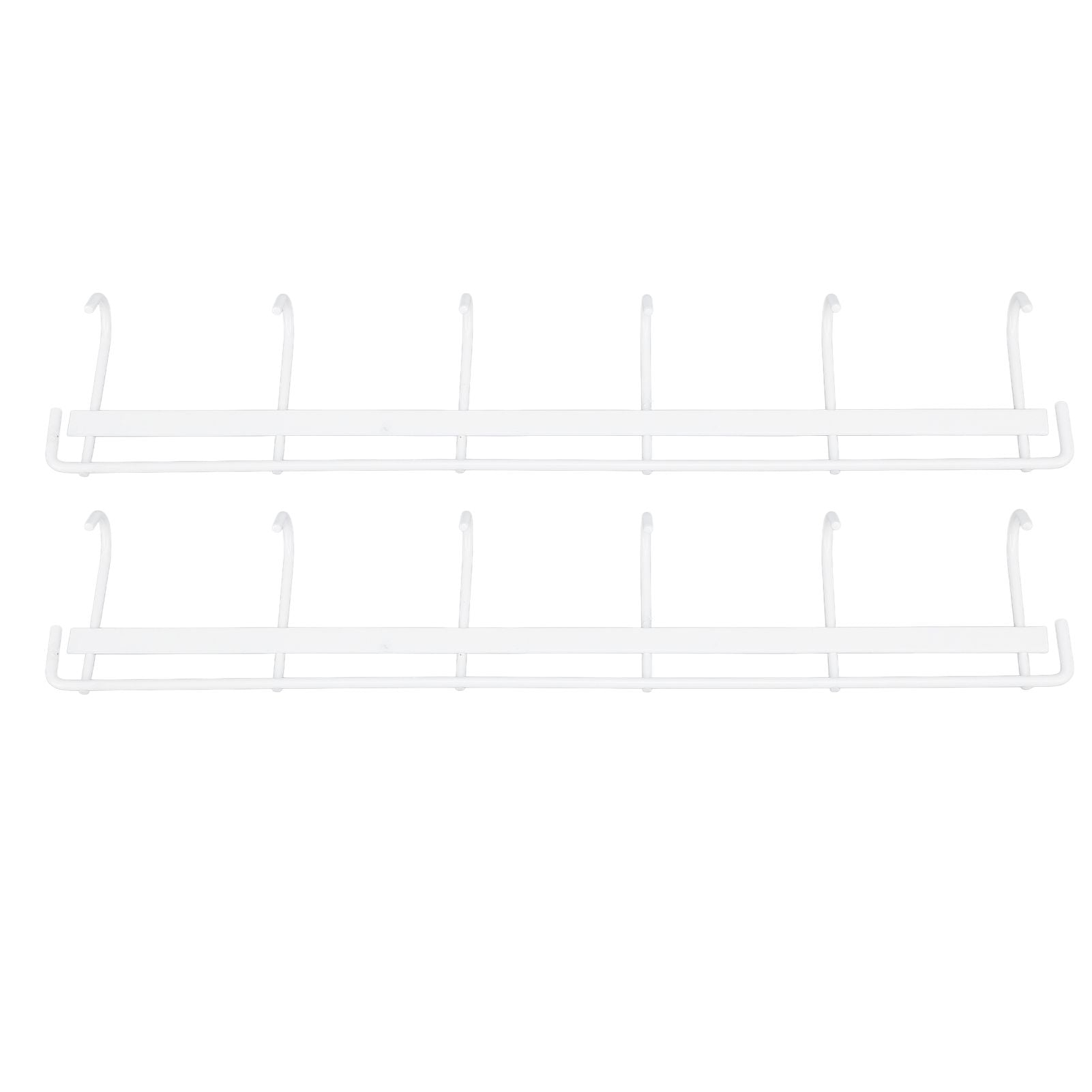 2pcs Wall Mounted Coat Rack Stainless Steel Wall Hanging Coat Hook Rail with 6 Hooks for Clothes Towel Hat 6 Hooks 2 White