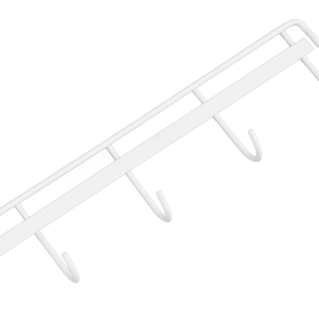 2pcs Wall Mounted Coat Rack Stainless Steel Wall Hanging Coat Hook Rail with 6 Hooks for Clothes Towel Hat 6 Hooks 2 White