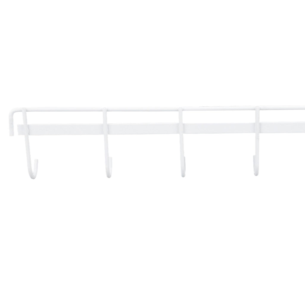 2pcs Wall Mounted Coat Rack Stainless Steel Wall Hanging Coat Hook Rail with 6 Hooks for Clothes Towel Hat 6 Hooks 2 White
