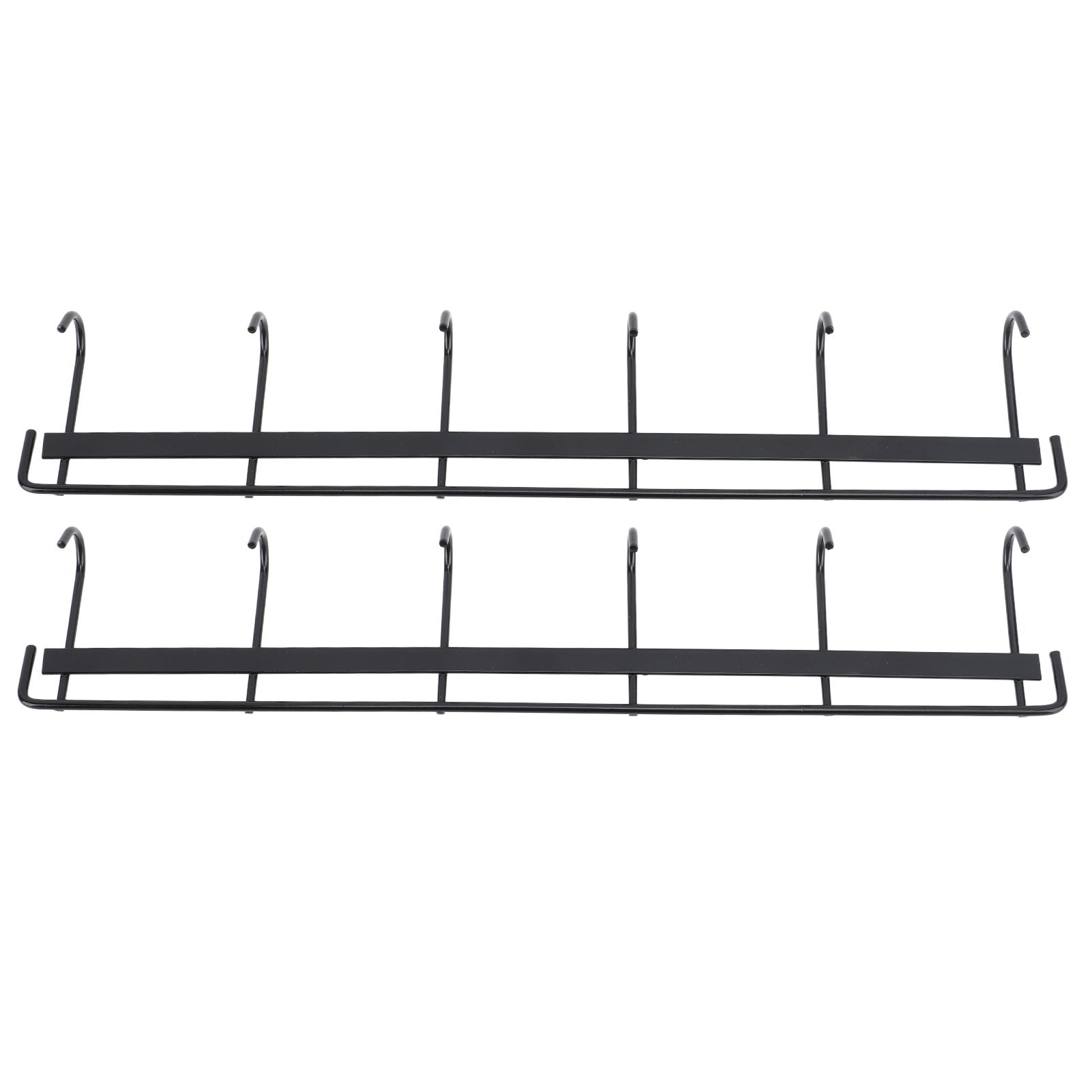 2pcs Wall Mounted Coat Rack Stainless Steel Wall Hanging Coat Hook Rail with 6 Hooks for Clothes Towel Hat 6 Hooks 2 Black