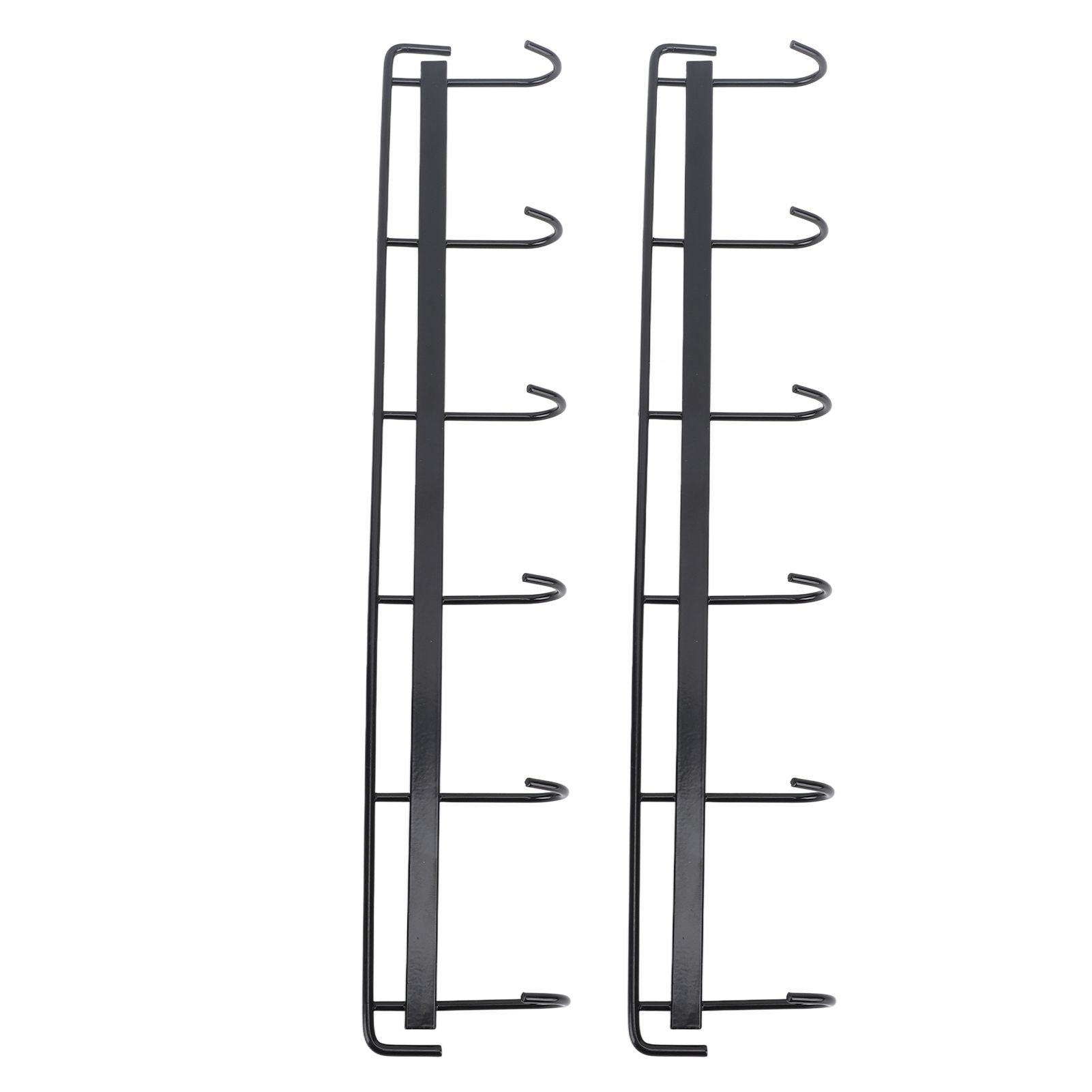 2pcs Wall Mounted Coat Rack Stainless Steel Wall Hanging Coat Hook Rail with 6 Hooks for Clothes Towel Hat 6 Hooks 2 Black
