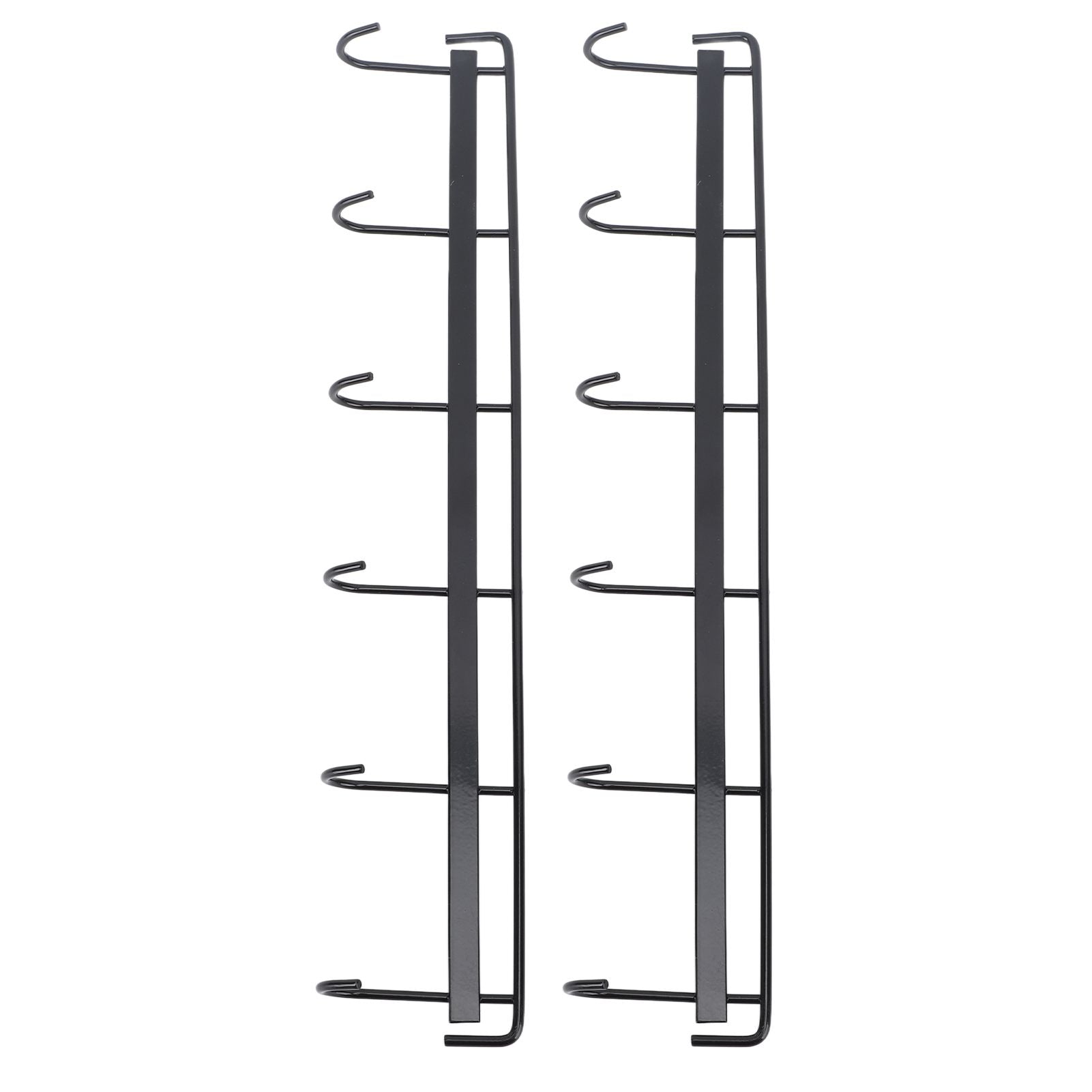 2pcs Wall Mounted Coat Rack Stainless Steel Wall Hanging Coat Hook Rail with 6 Hooks for Clothes Towel Hat 6 Hooks 2 Black