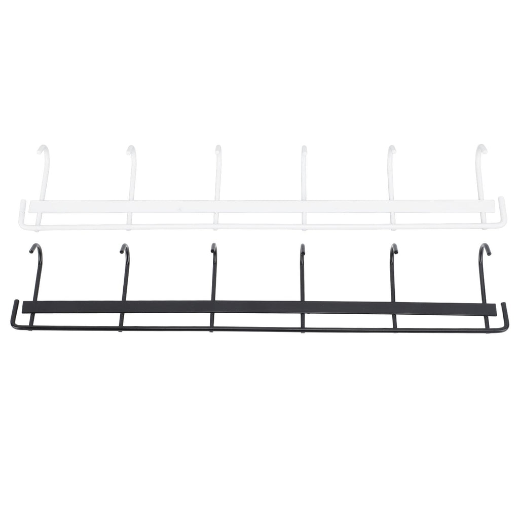 2pcs Wall Mounted Coat Rack Stainless Steel Wall Hanging Coat Hook Rail with 6 Hooks for Clothes Towel Hat 6 Hooks 1 Black 1 White