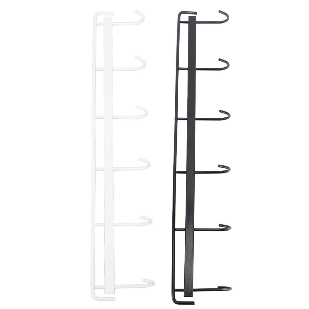 2pcs Wall Mounted Coat Rack Stainless Steel Wall Hanging Coat Hook Rail with 6 Hooks for Clothes Towel Hat 6 Hooks 1 Black 1 White