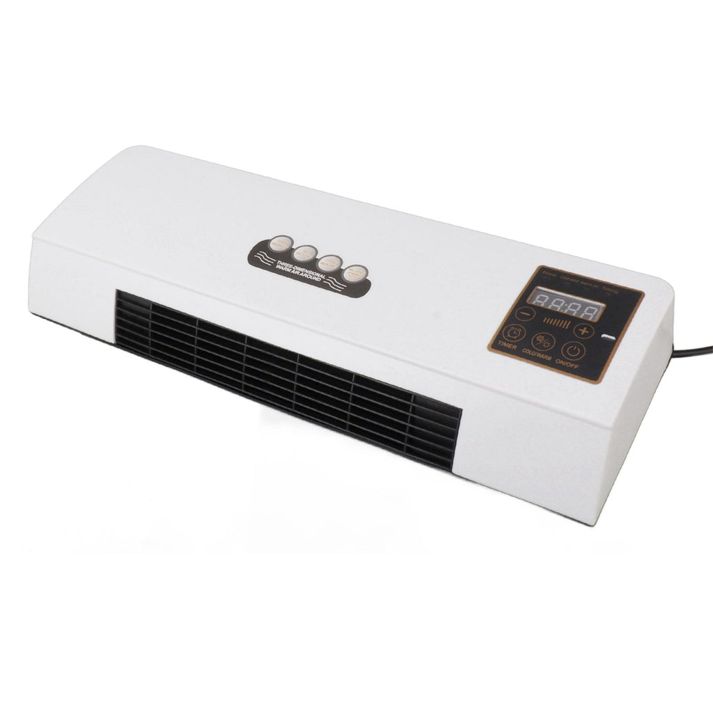 1800W Wall Mounted Air Conditioner Heater Electric Cooling Heating Machine PTC Heating Element Heater with Remote Control Timer for Bedroom Bathroom 220V English Version