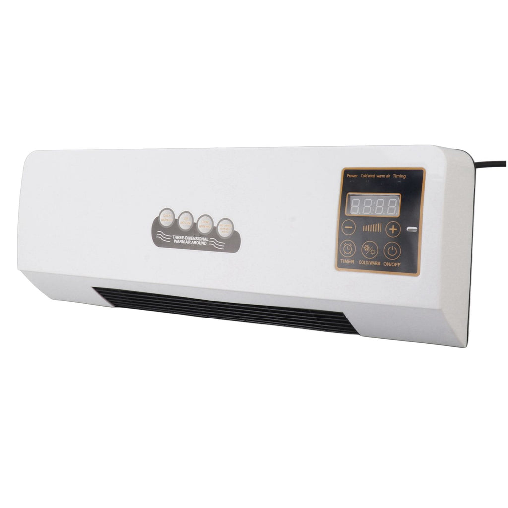 1800W Wall Mounted Air Conditioner Heater Electric Cooling Heating Machine PTC Heating Element Heater with Remote Control Timer for Bedroom Bathroom 220V English Version