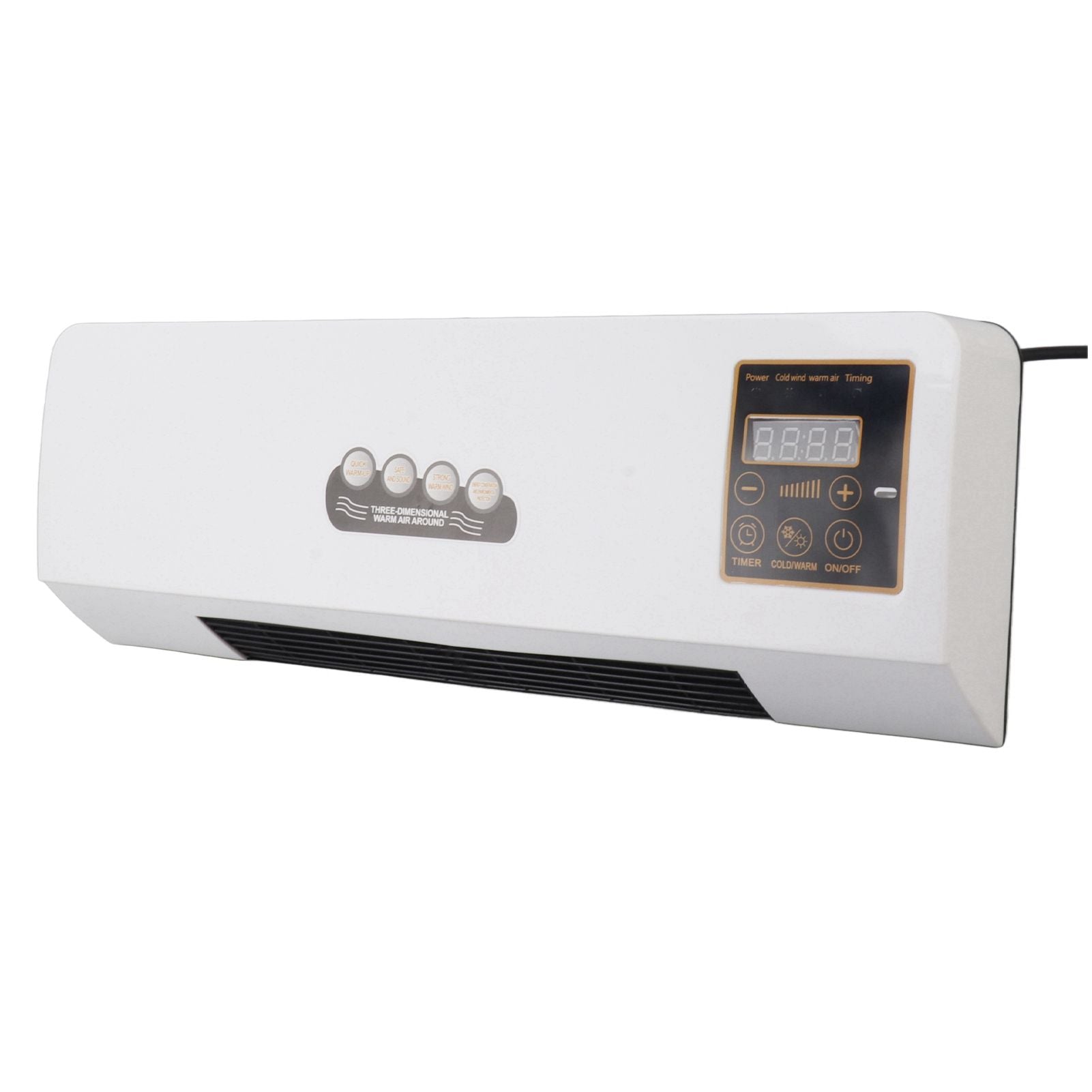 1800W Wall Mounted Air Conditioner Heater Electric Cooling Heating Machine PTC Heating Element Heater with Remote Control Timer for Bedroom Bathroom 220V English Version