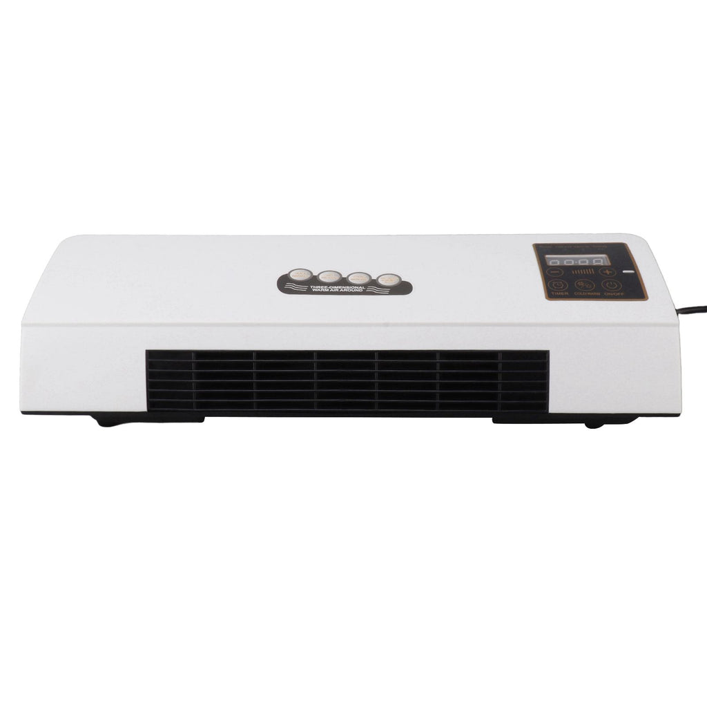 1800W Wall Mounted Air Conditioner Heater Electric Cooling Heating Machine PTC Heating Element Heater with Remote Control Timer for Bedroom Bathroom 220V English Version