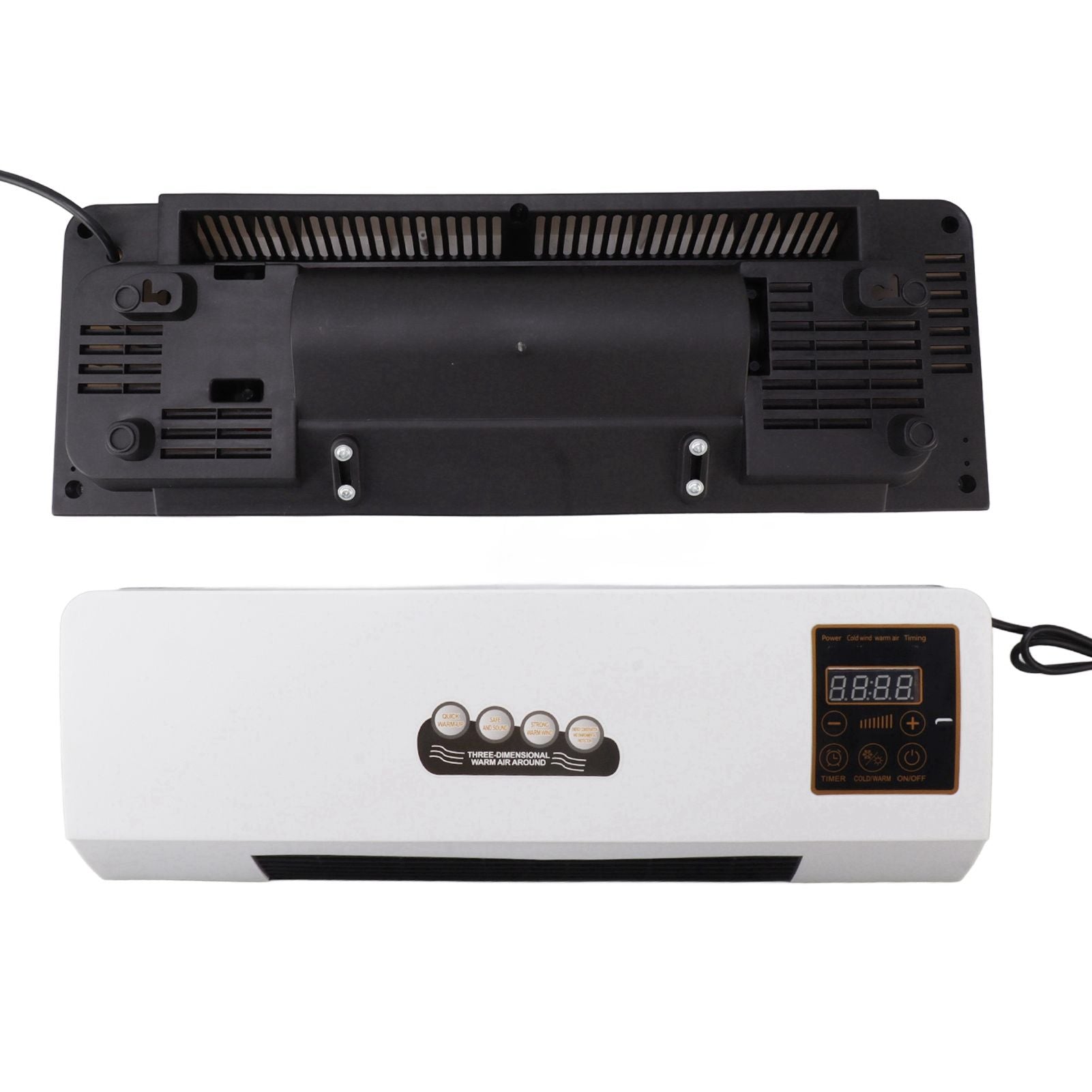 1800W Wall Mounted Air Conditioner Heater Electric Cooling Heating Machine PTC Heating Element Heater with Remote Control Timer for Bedroom Bathroom 220V English Version