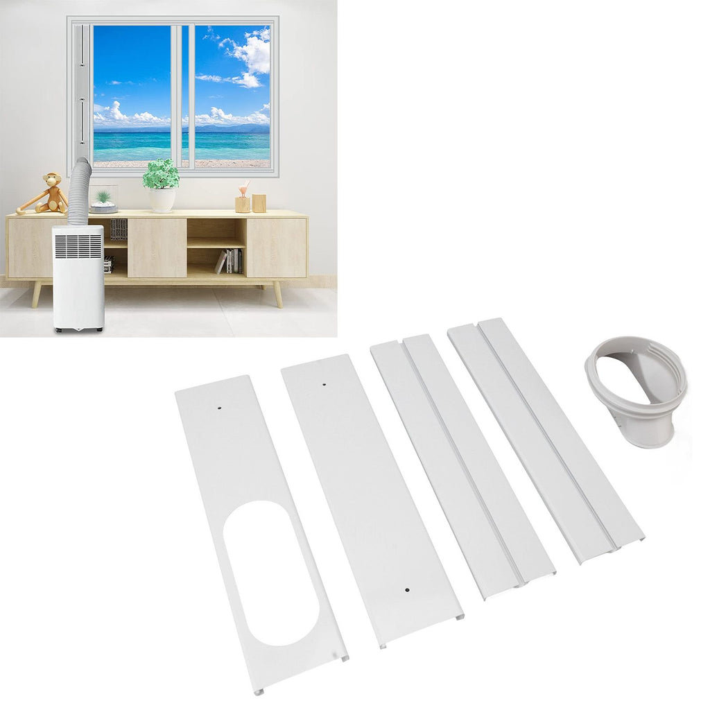 Portable AC Window Vent Kit Air Conditioner Window Kit Adjustable PVC Window Seal Kit Panels for Horizontal Vertical Window