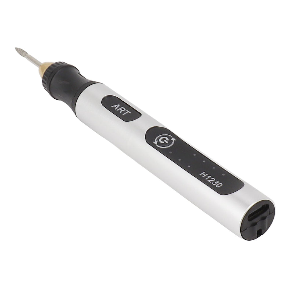 Portable Electric Engraving Tool Cordless Rotary Tool Non Slip Silver USB 4.2V 300mAh Engraving Pen for Metal Glass Wood