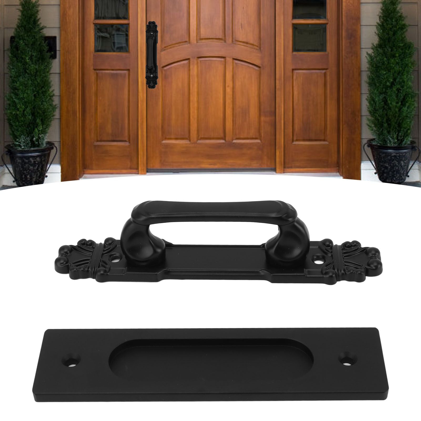 Sliding Barn Door Handles and Pulls Double Sided Hardware Set Easy To Install Aluminum Alloy Barn Door Hardware for Barns