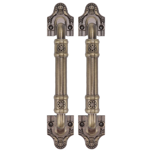2Pcs Antique Barn Door Handles Bronze Color Easy Installation Vintage Drawer Handle for Gates Cabinets Closets