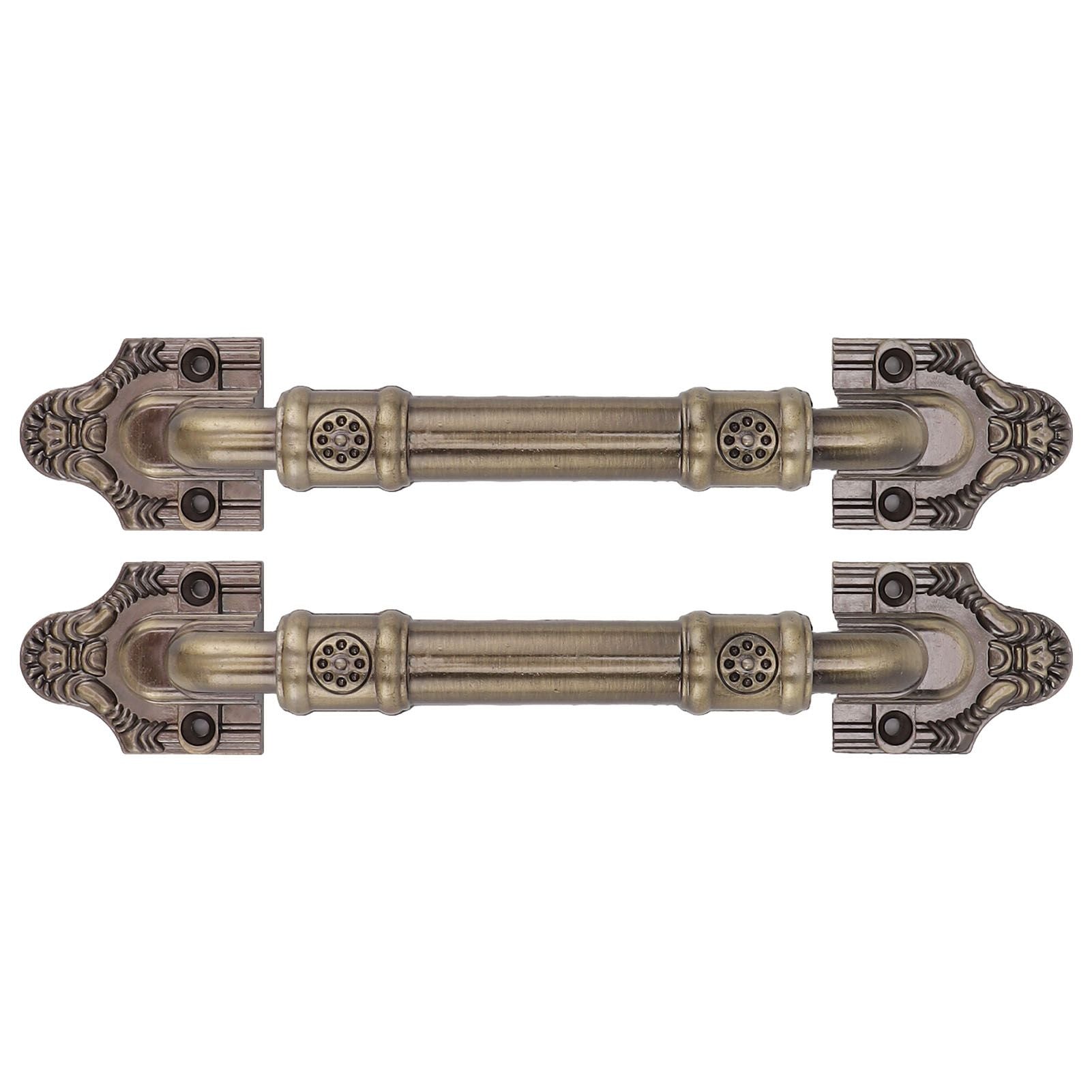2Pcs Antique Barn Door Handles Bronze Color Easy Installation Vintage Drawer Handle for Gates Cabinets Closets