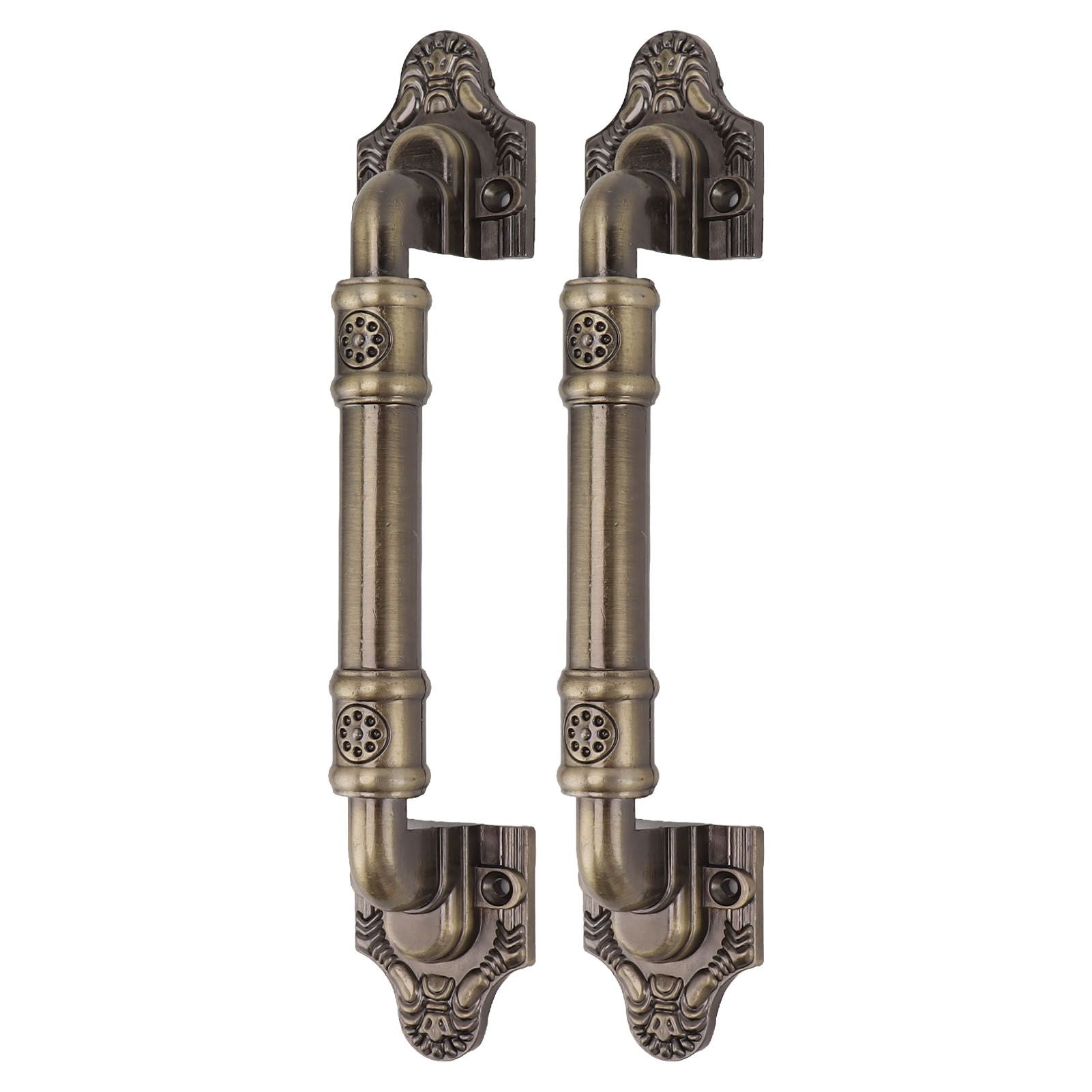 2Pcs Antique Barn Door Handles Bronze Color Easy Installation Vintage Drawer Handle for Gates Cabinets Closets