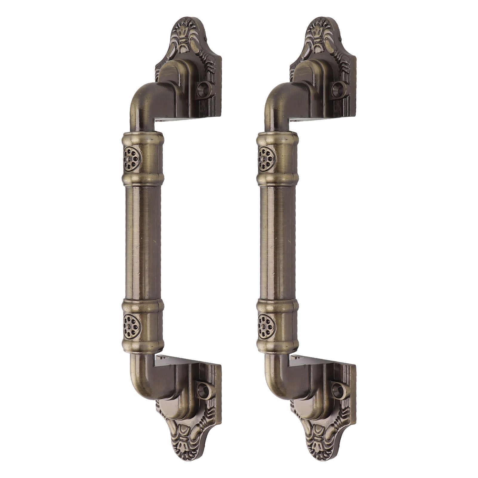 2Pcs Antique Barn Door Handles Bronze Color Easy Installation Vintage Drawer Handle for Gates Cabinets Closets