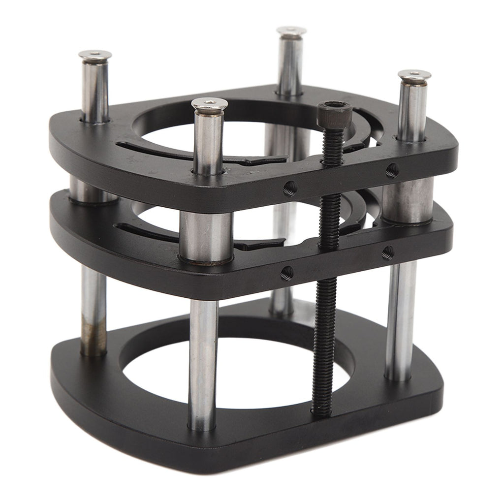 Trimming Machine Router Lift Table Base Aluminum Alloy Router Lift System with 4 Jaw Clamping Black