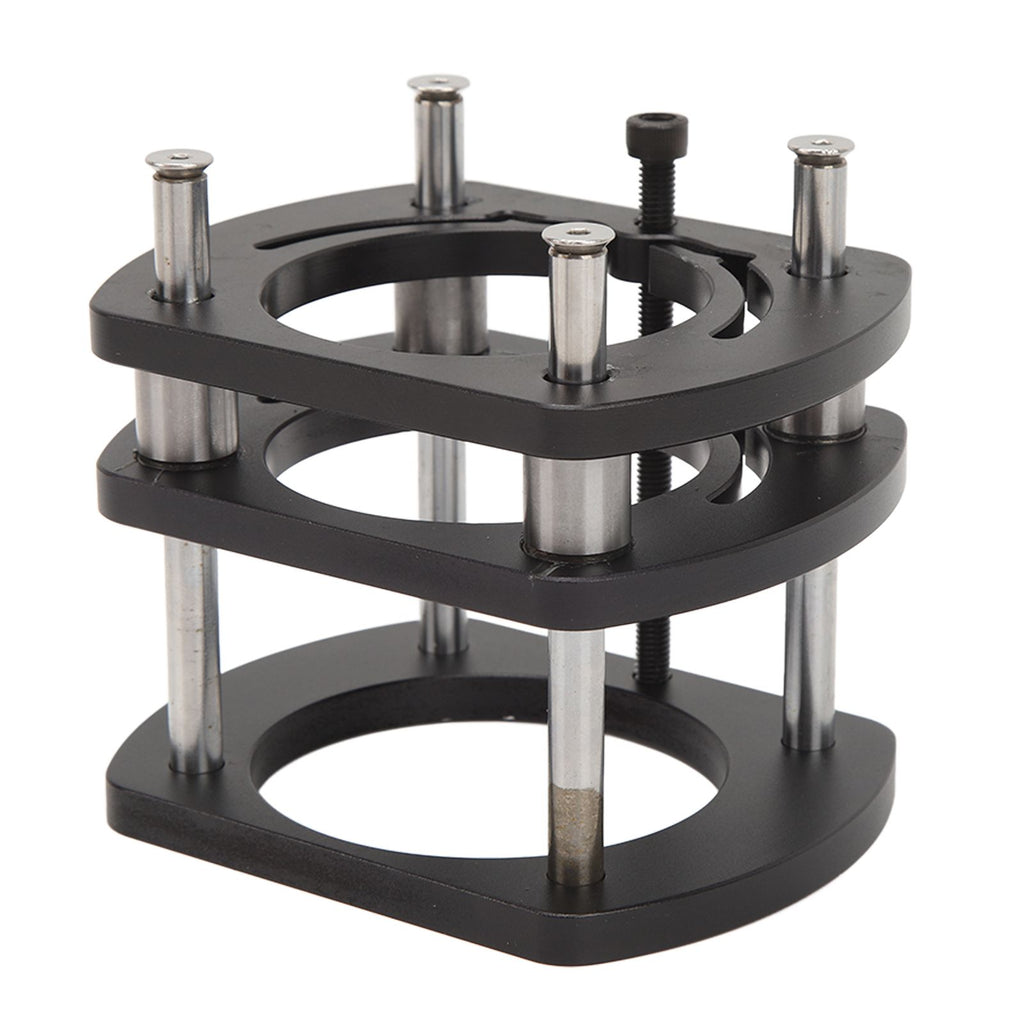 Trimming Machine Router Lift Table Base Aluminum Alloy Router Lift System with 4 Jaw Clamping Black