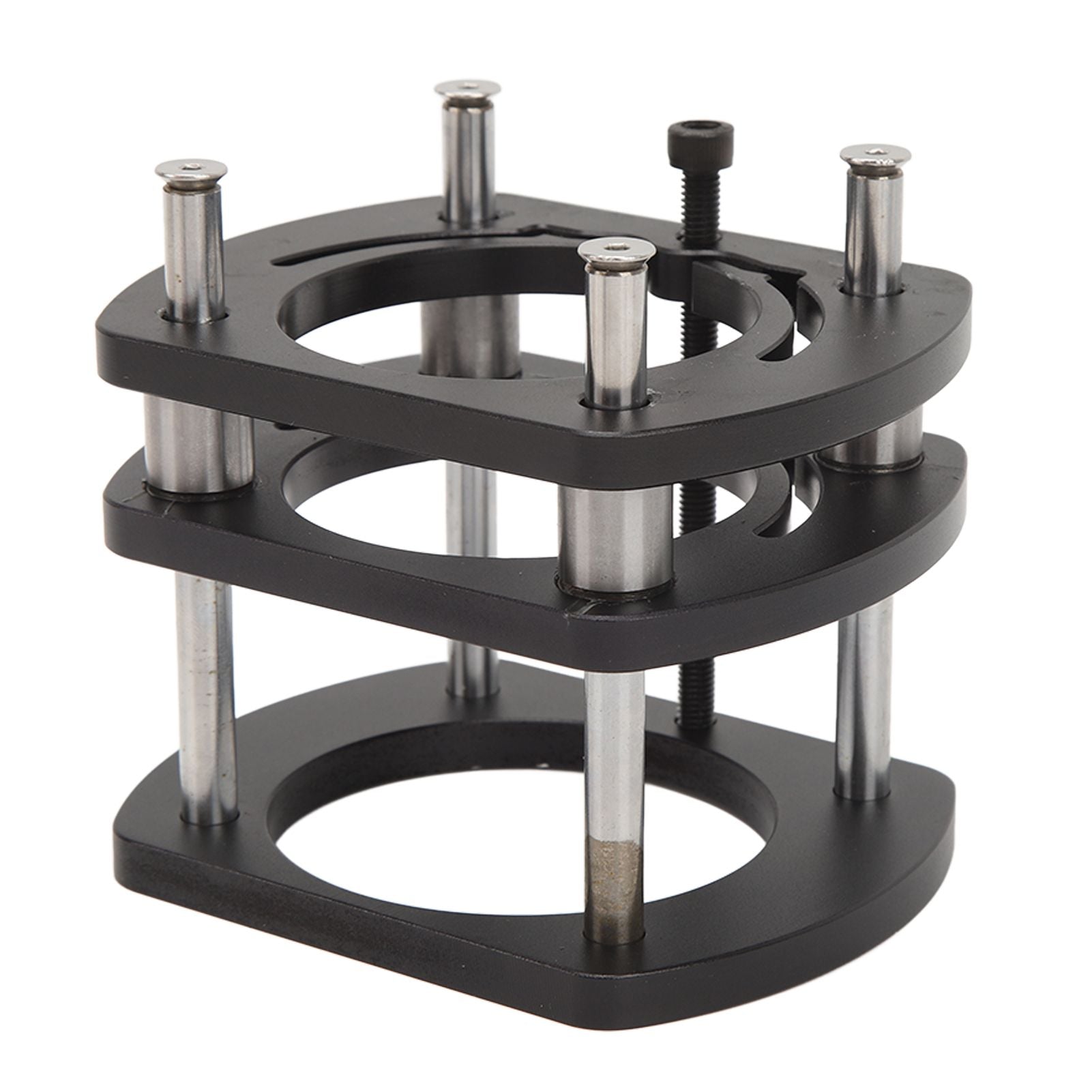 Trimming Machine Router Lift Table Base Aluminum Alloy Router Lift System with 4 Jaw Clamping Black